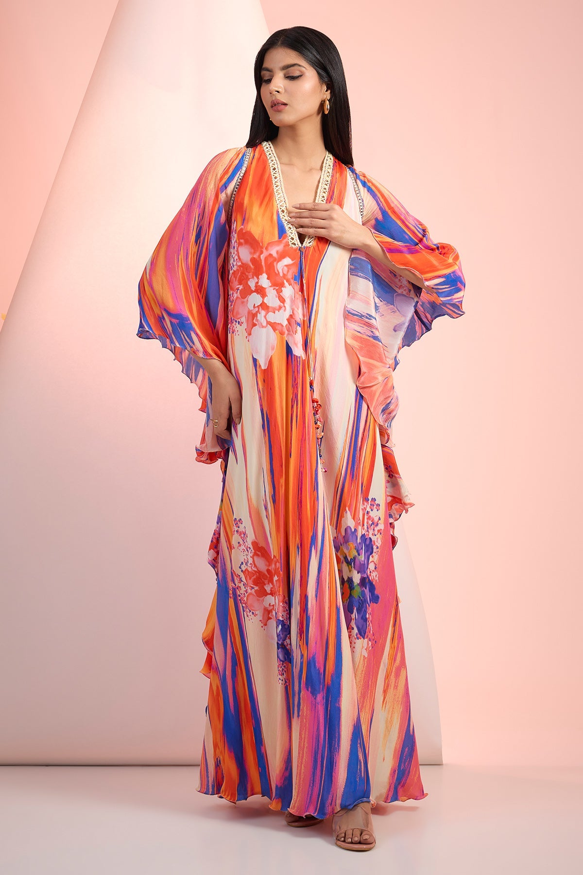 Buy Multicolor Chiffon Breezy Dress by Mandira Wirk for Women online at ScrollnShops