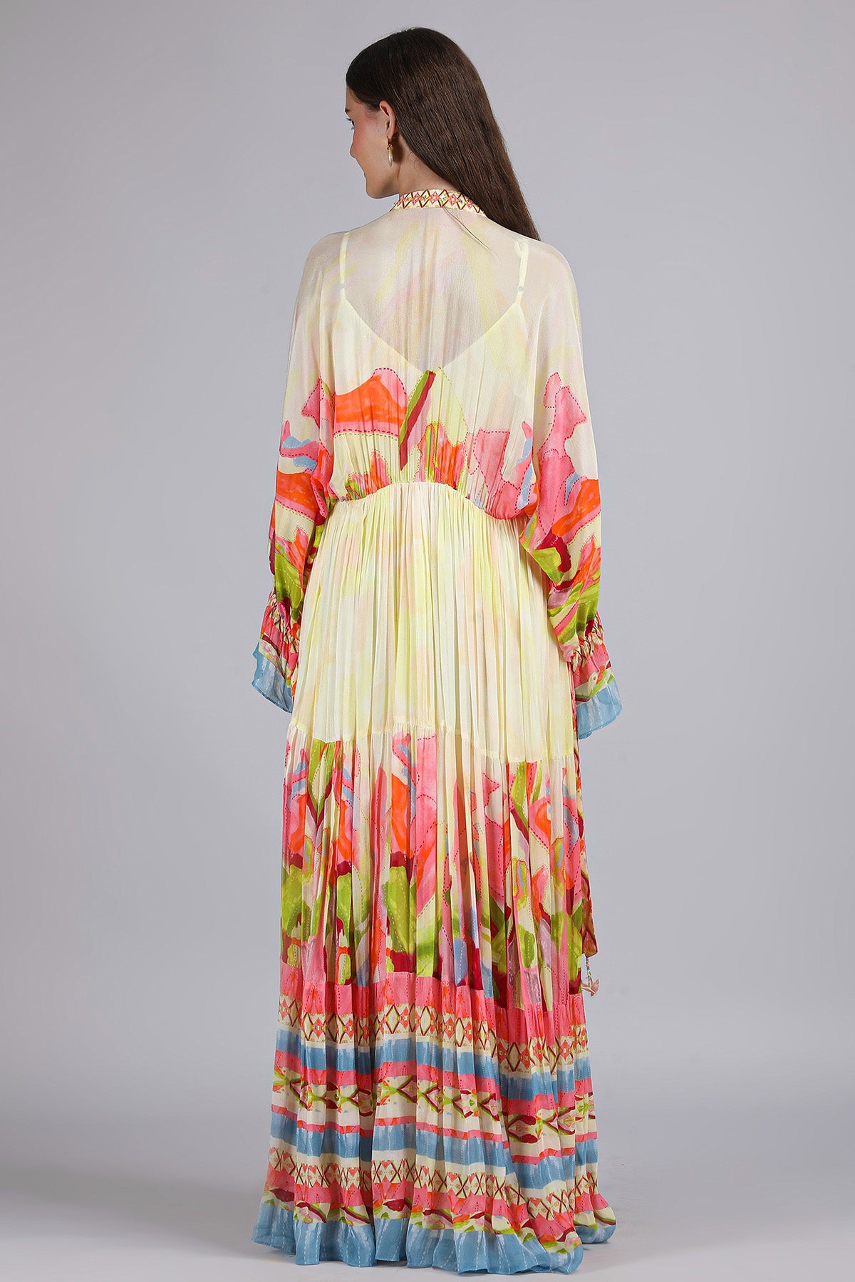 Multicolor Chiffon Layer Kaftan