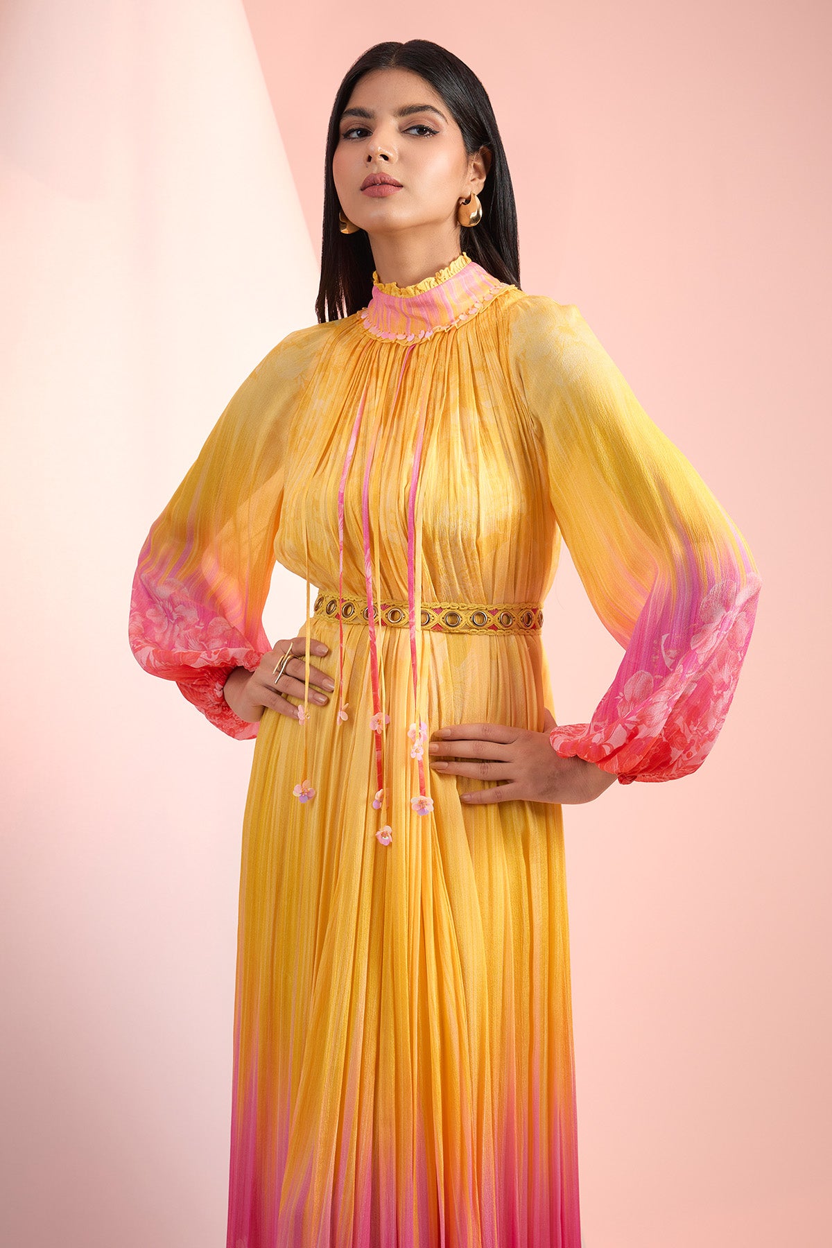 multicolor chiffon dress Aurora
