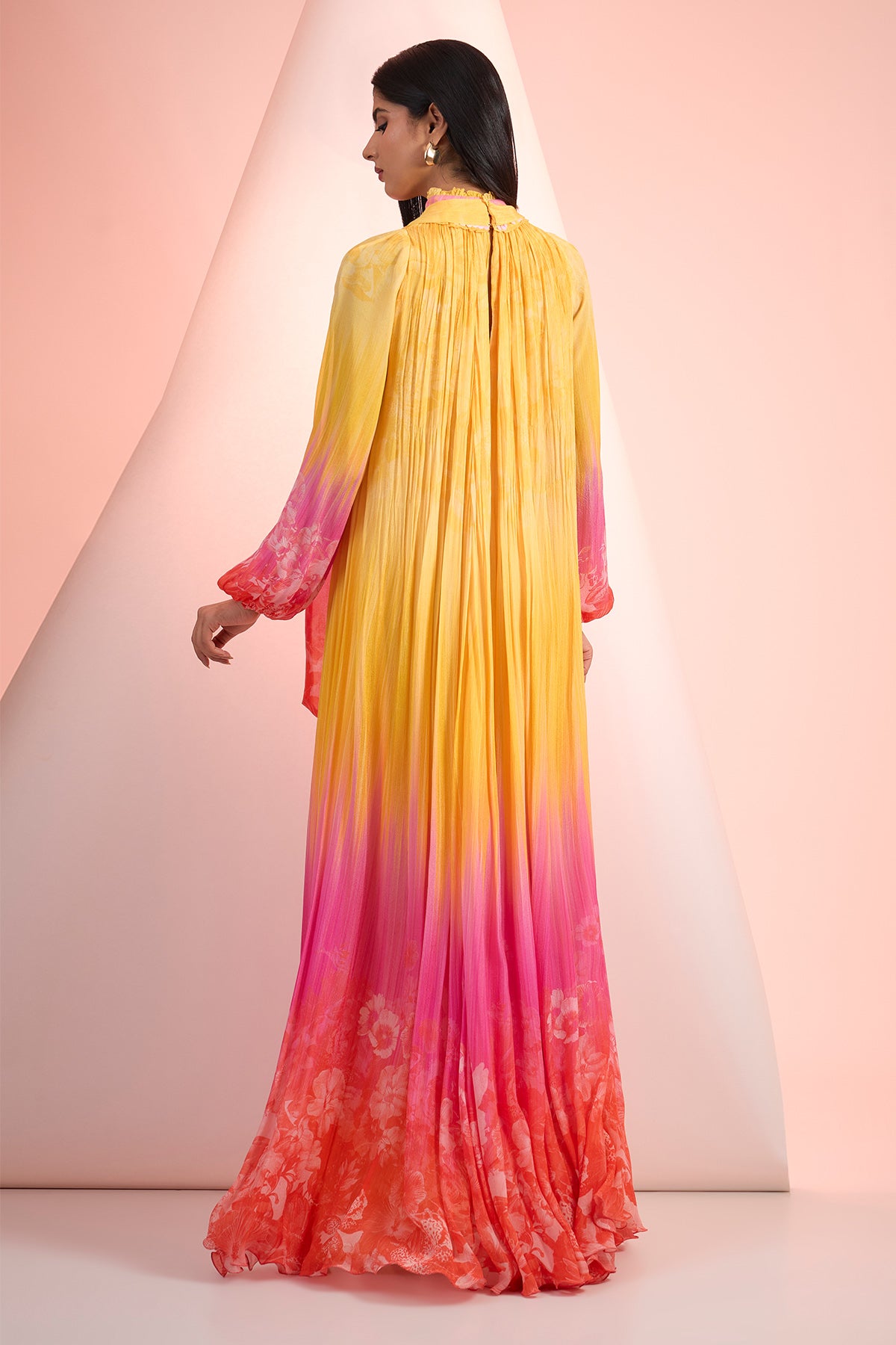Multicolor Chiffon Maxi Dress