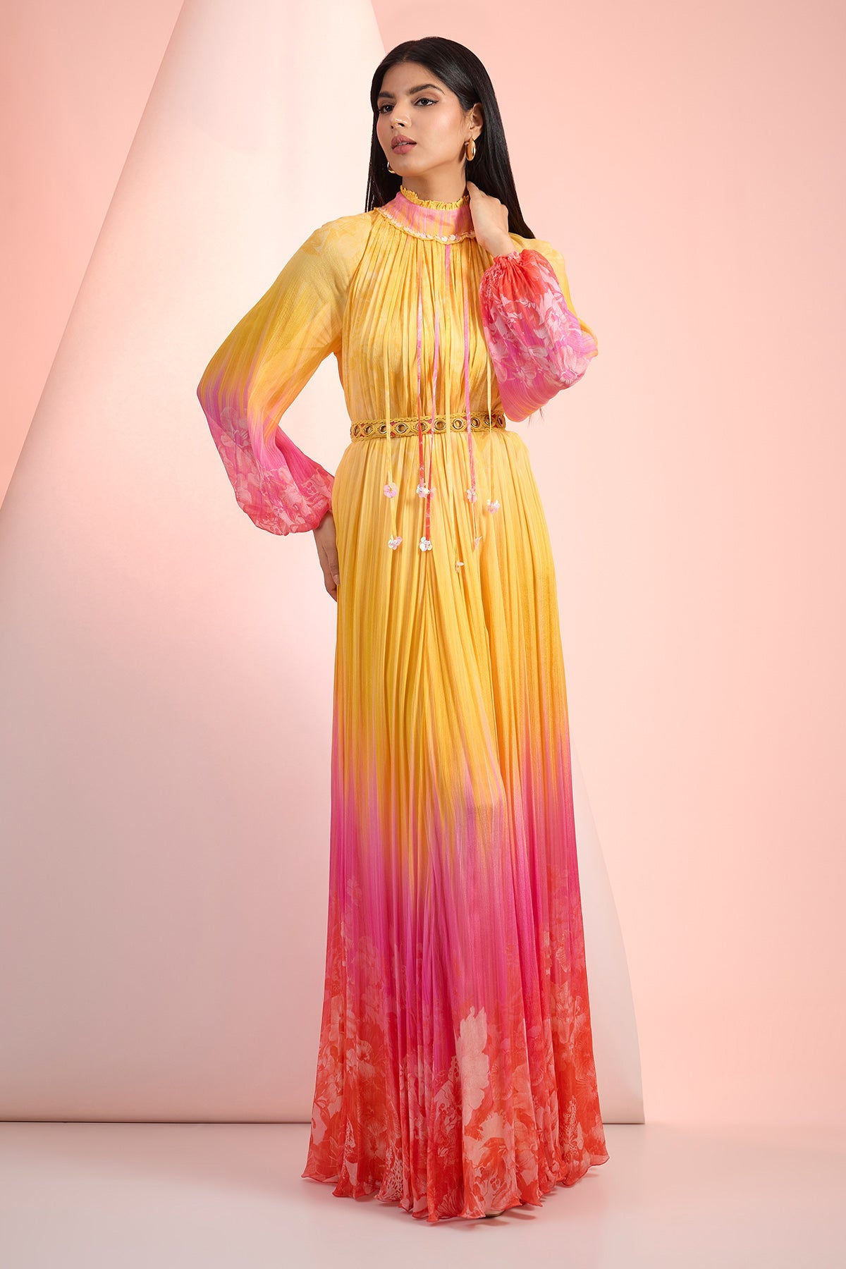 Buy Multicolor Chiffon Maxi Dress by Mandira Wirk for Women online at ScrollnShops