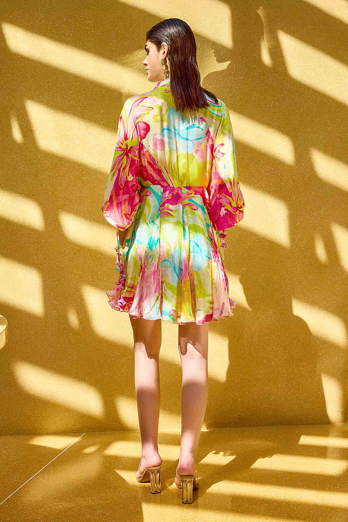 Multicolor Chiffon Shirt Dress