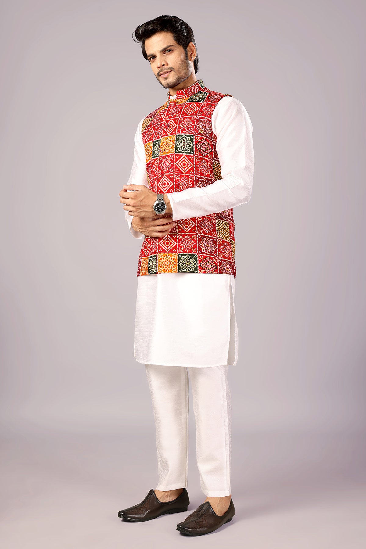 Multicolor Cotton Bandani Bundi