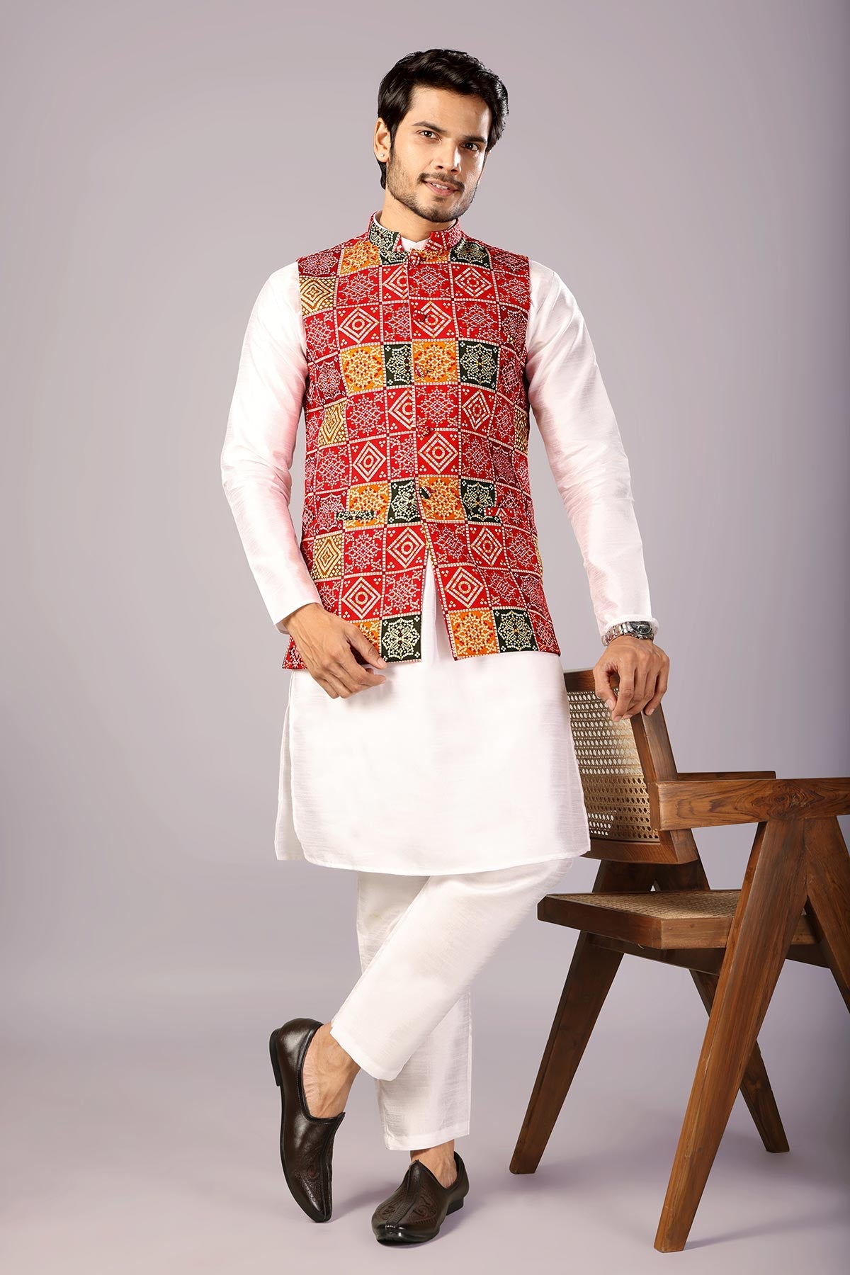 Buy Multicolor Cotton Bandani Bundi for women by Priyanka Jain online available at scrollnshops