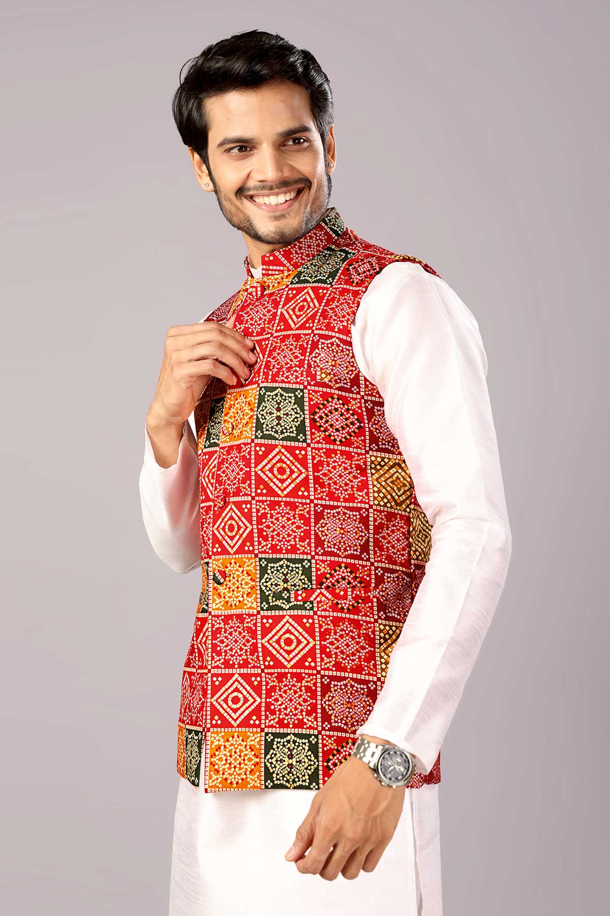 Multicolor Cotton Bandani Bundi