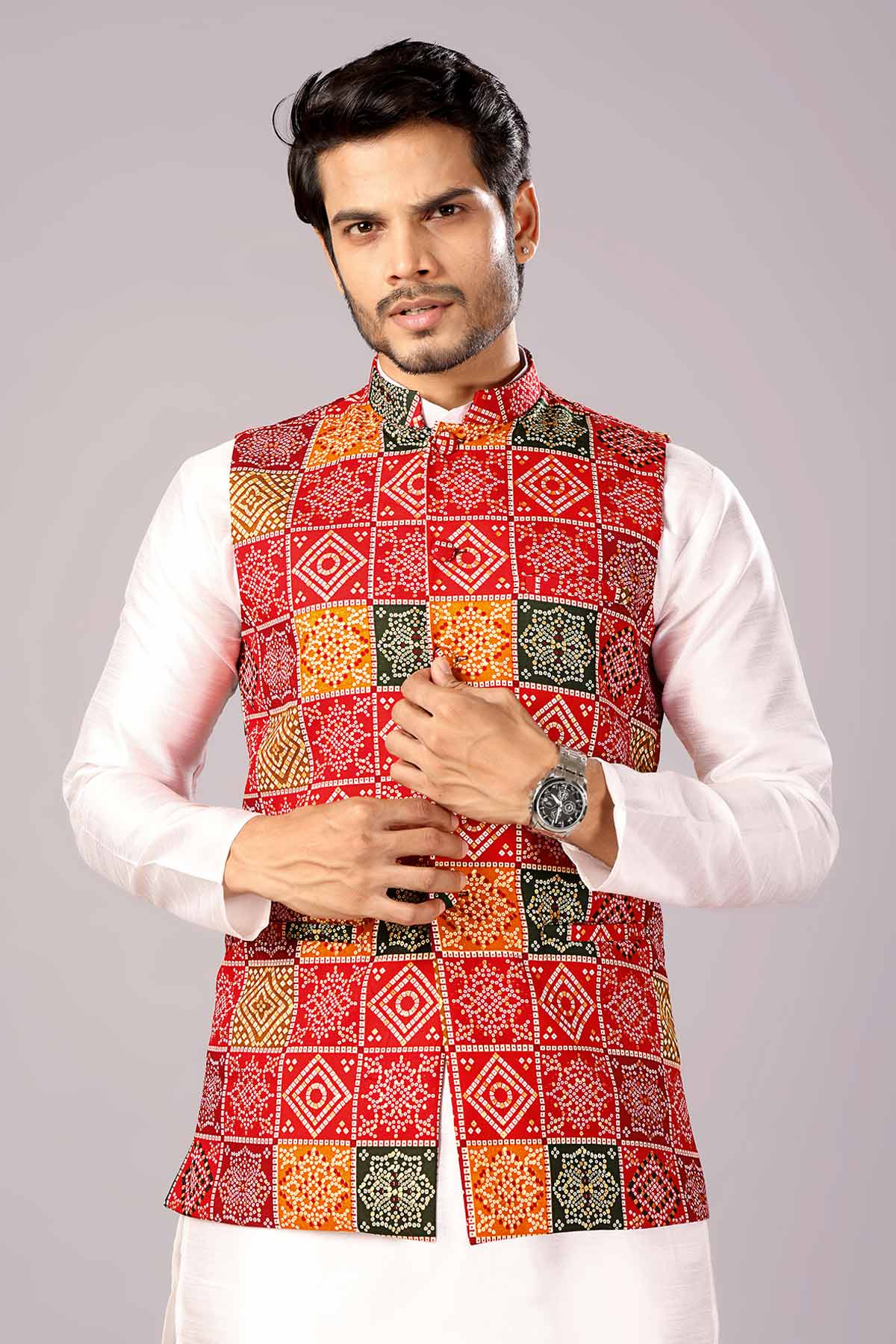Multicolor Cotton Bandani Bundi