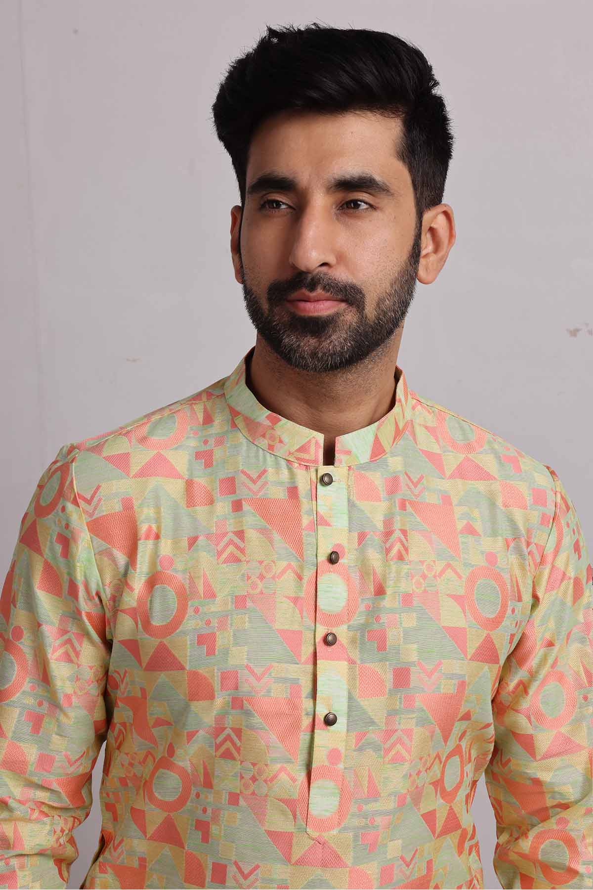 Multicolor Cotton Blend Kurta