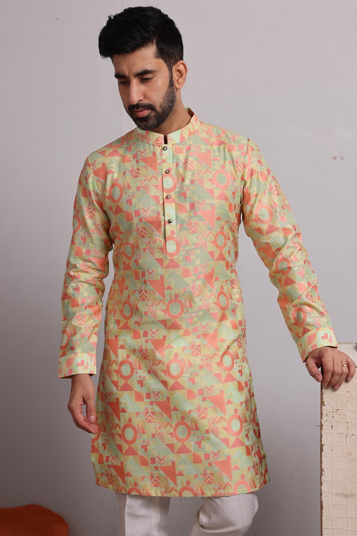 Multicolor Cotton Blend Kurta