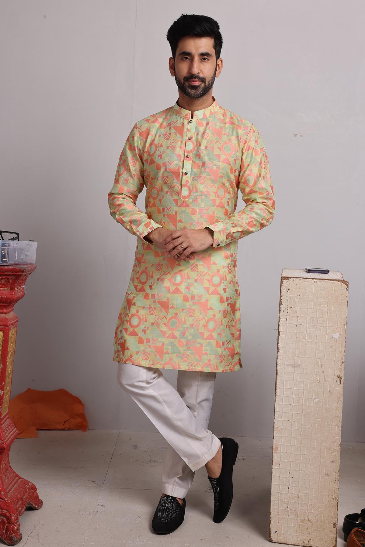 Multicolor Cotton Blend Kurta
