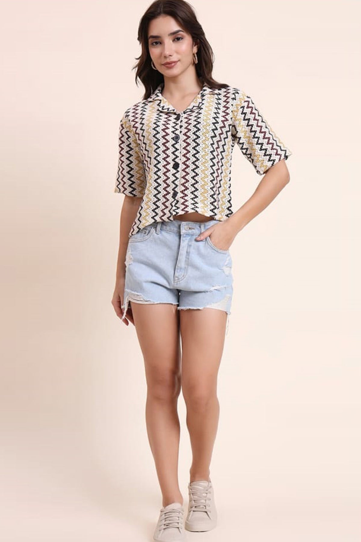 Buy Multicolor Cotton Retro Shirt for women by Aastha Fashion online available at scrollnshops