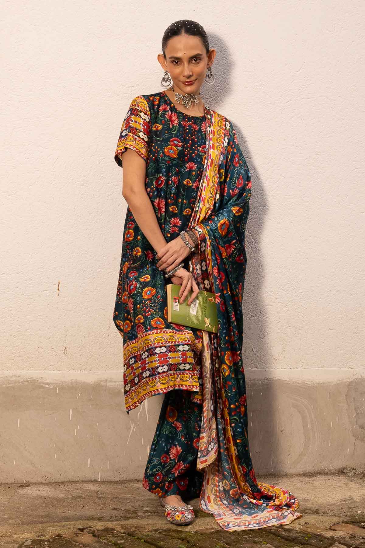 Buy Multicolor Cotton Silk Kurta Set by Saksham Neharicka for women online at ScrollnShops