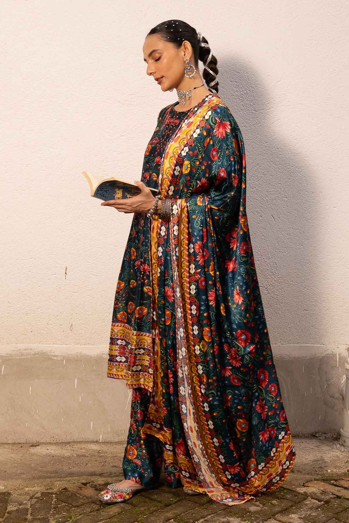 Multicolor Cotton Silk Kurta Set