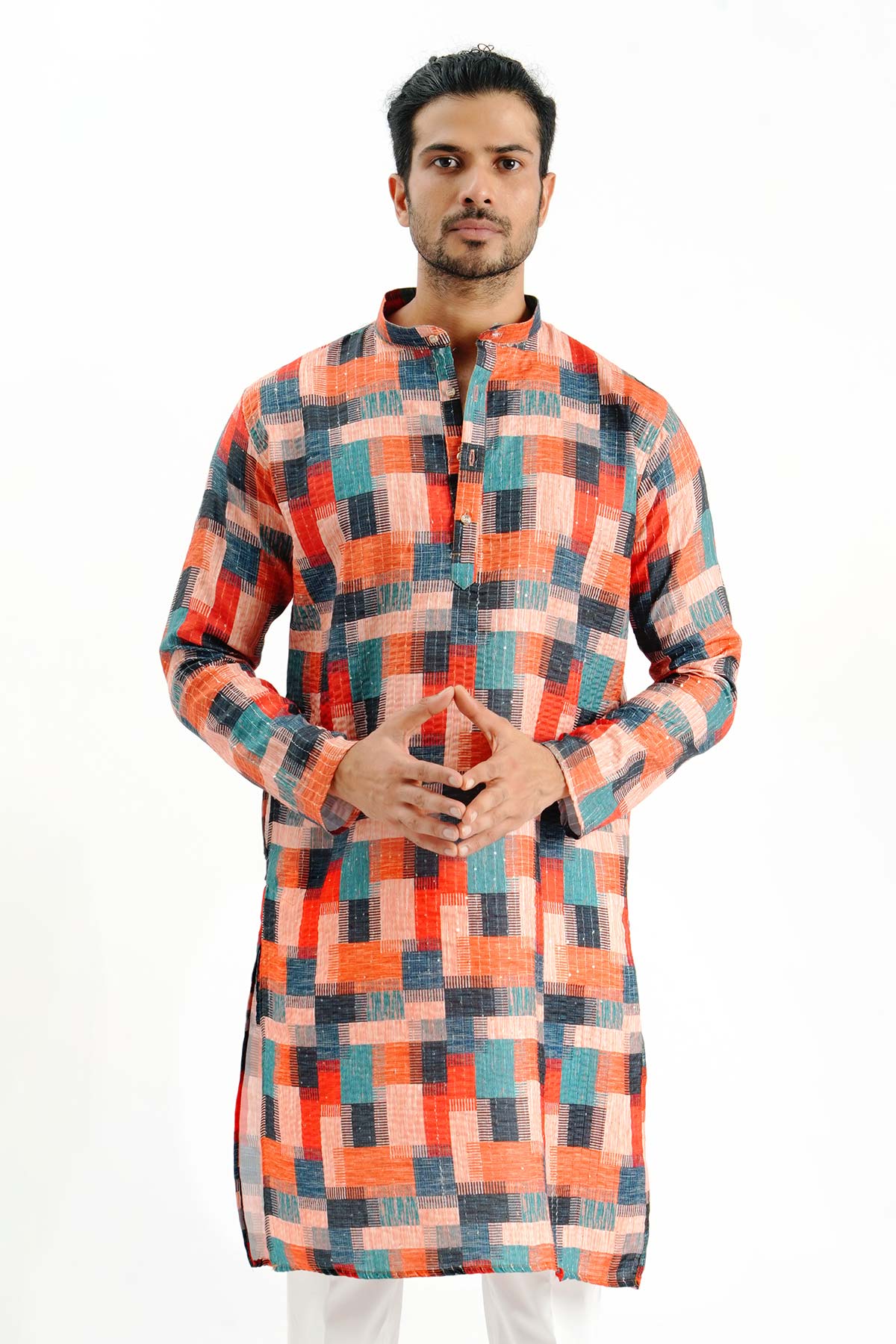 Multicolor Crochet Print Kurta