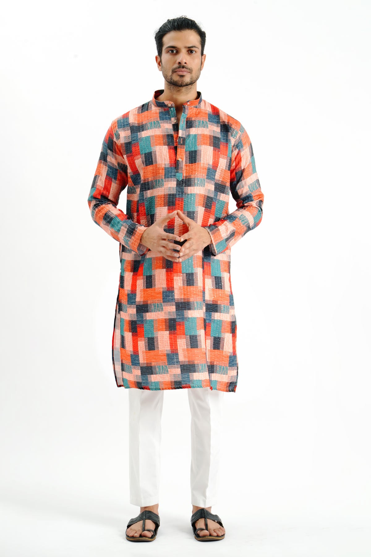 Multicolor Crochet Print Kurta