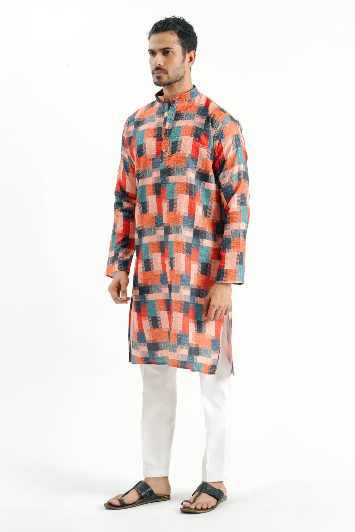 Multicolor Crochet Print Kurta