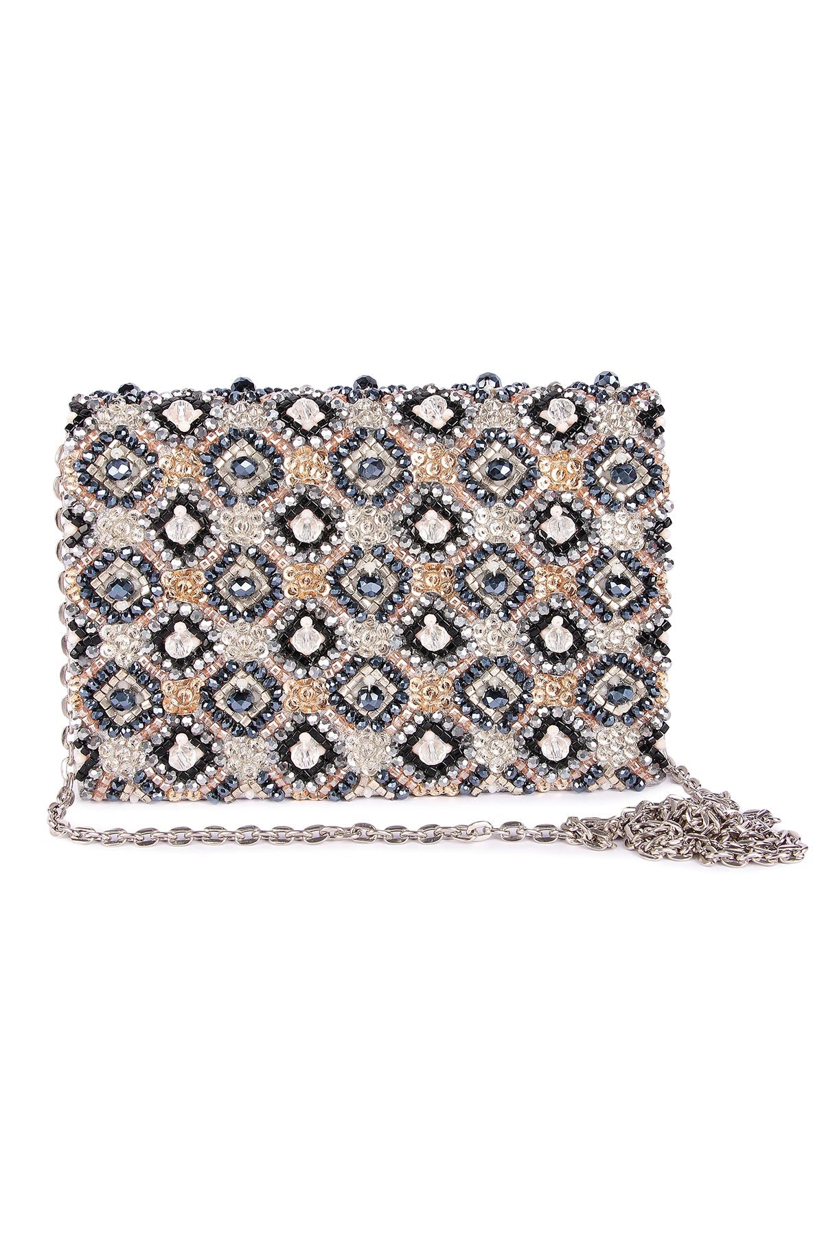 Buy Multicolor Crystal Work Clutch for women by the Purple sack online available at scrollnshops