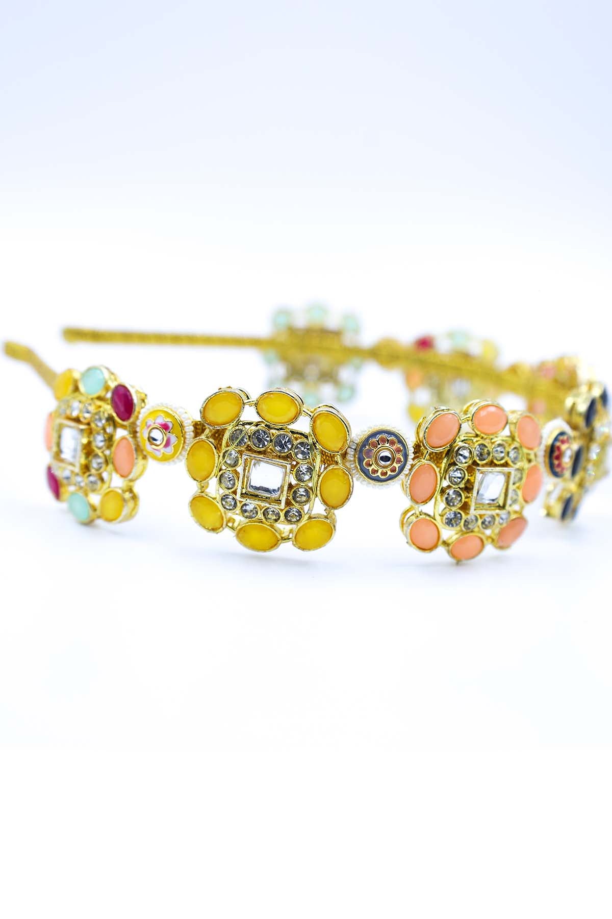 Multicolor Crystal Work Hairband