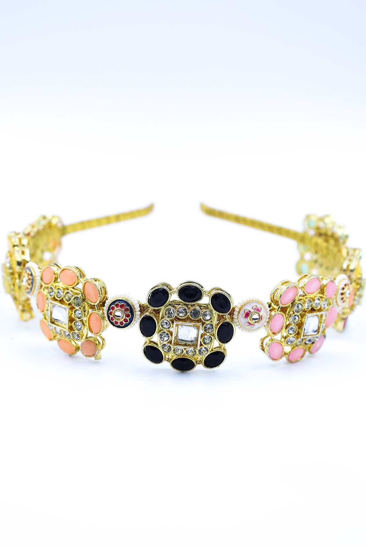 Multicolor Crystal Work Hairband