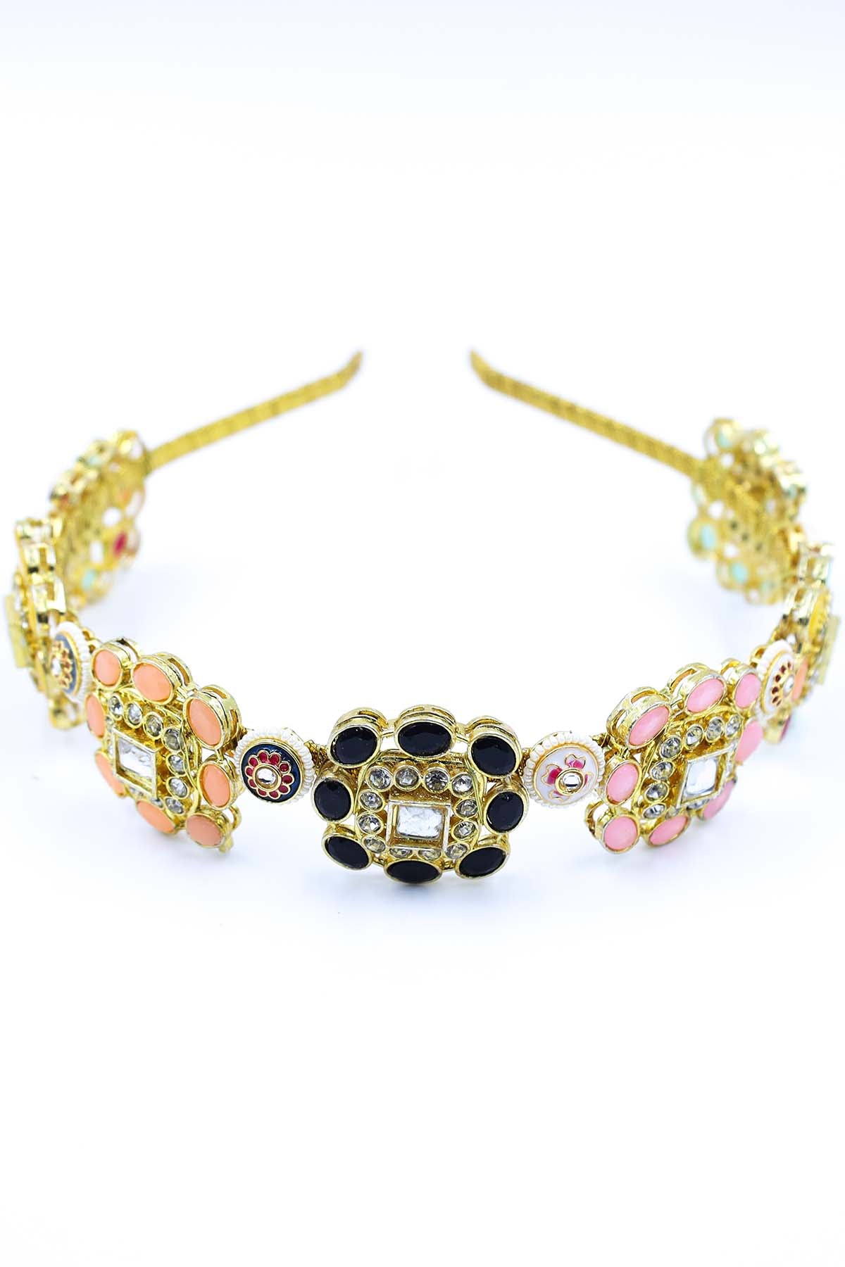 Multicolor Crystal Work Hairband