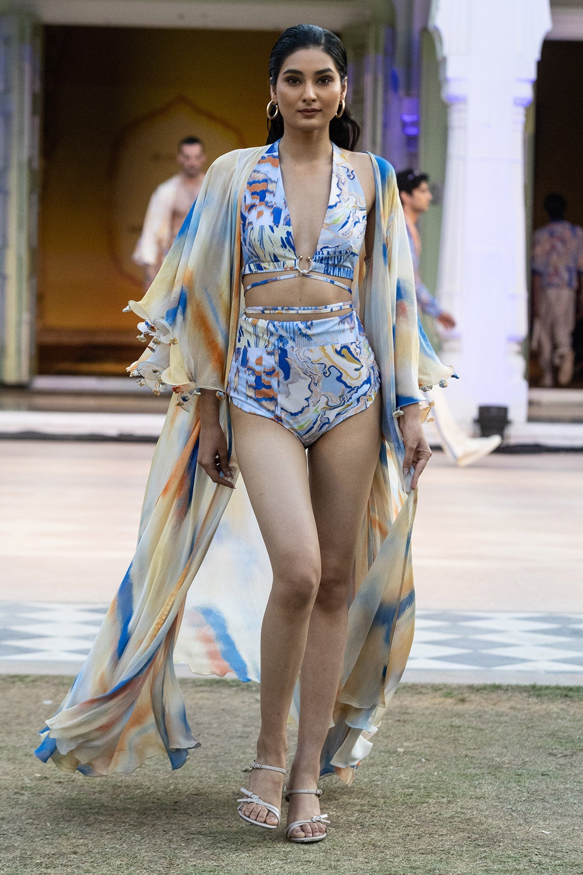 Buy Multicolor Deep Neck Bodysuit by Mandira Wirk for women online at ScrollnShops