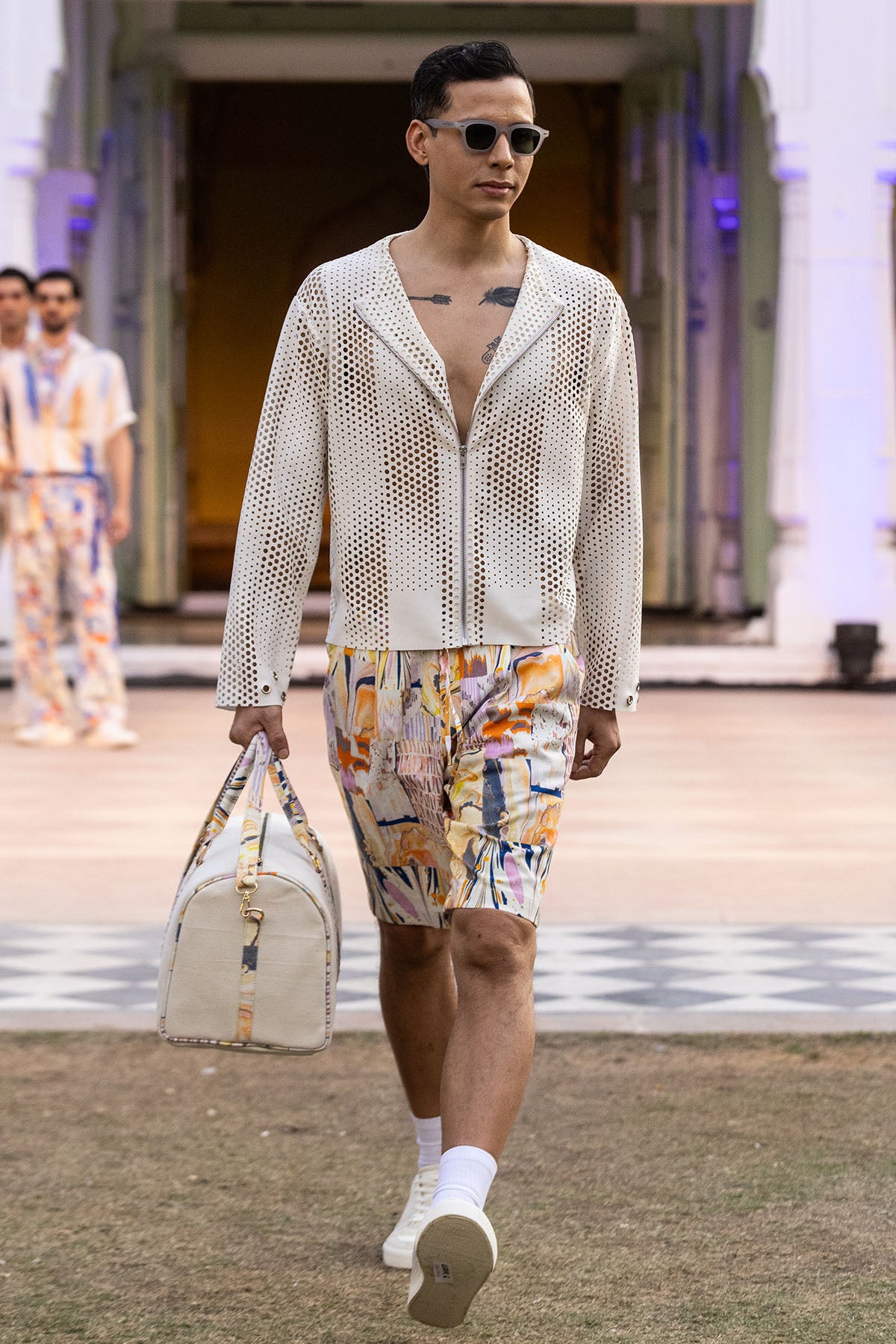 Multicolor Denim Twill Shorts