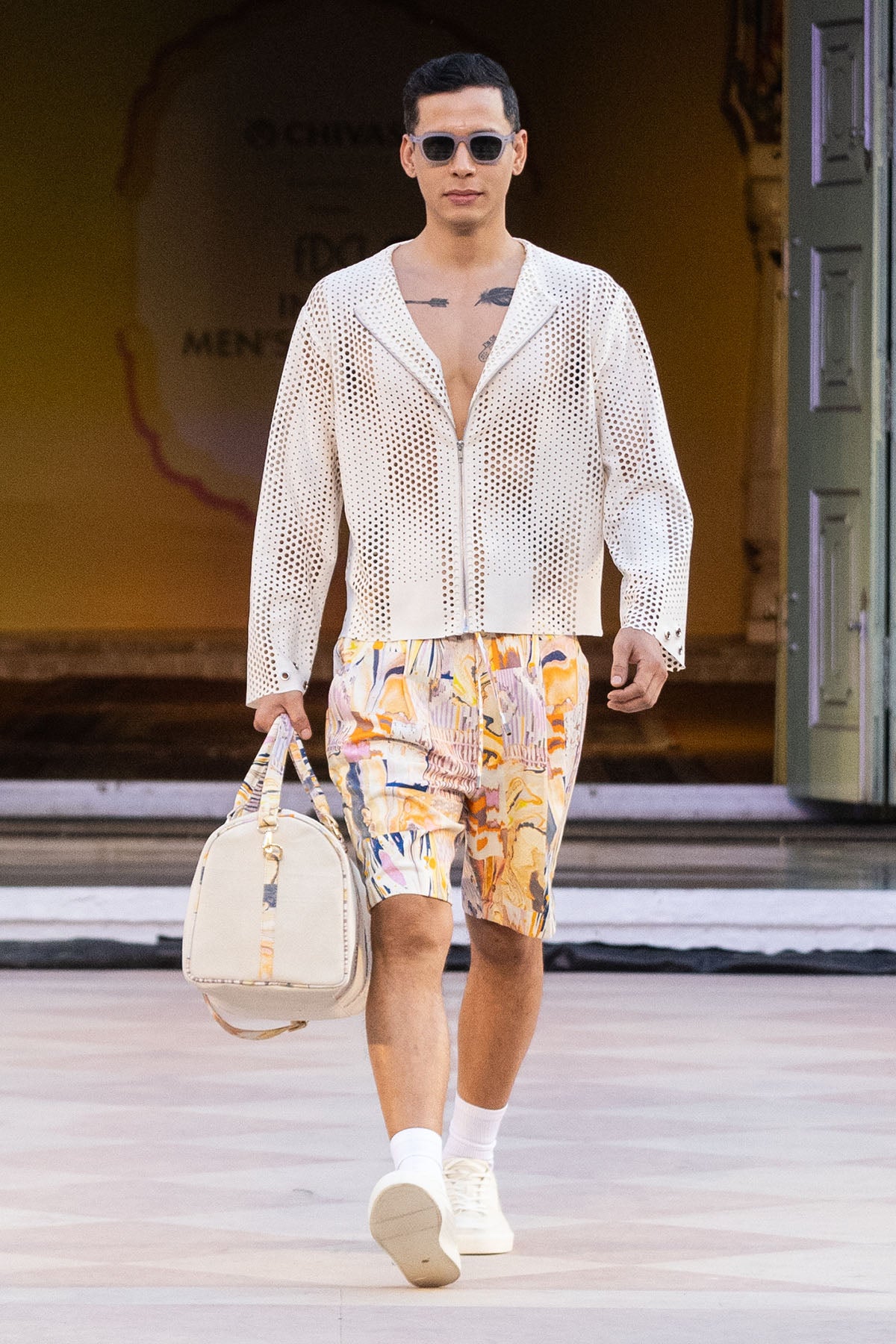 Multicolor Denim Twill Shorts