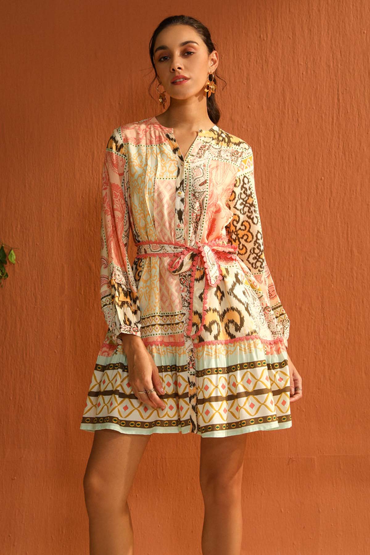 Sewtable Clothing Multicolor Digital Print Dress for women online at ScrollnShops