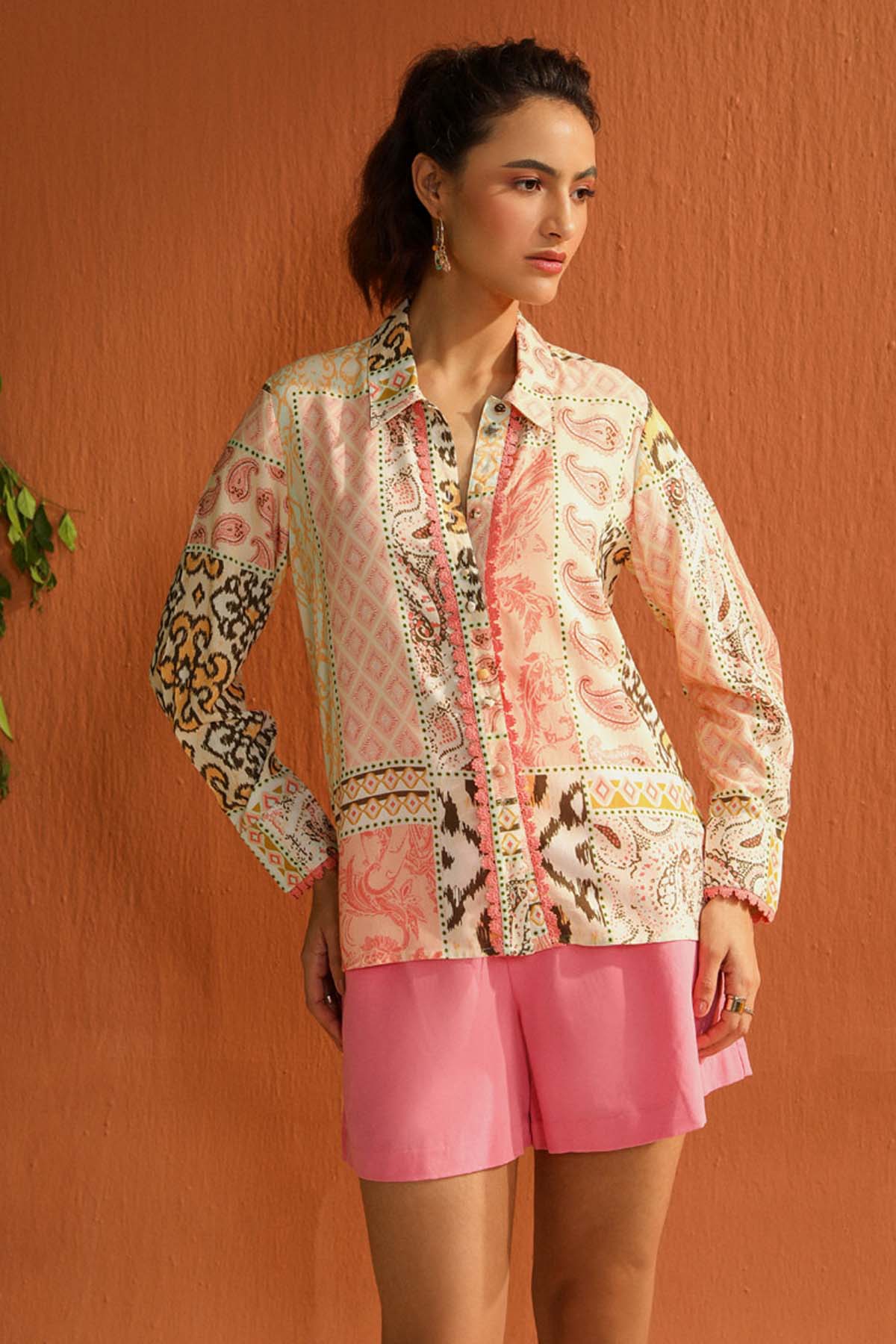 Sewtable Clothing Multicolor Digital Printed Shirt for women online at ScrollnShops