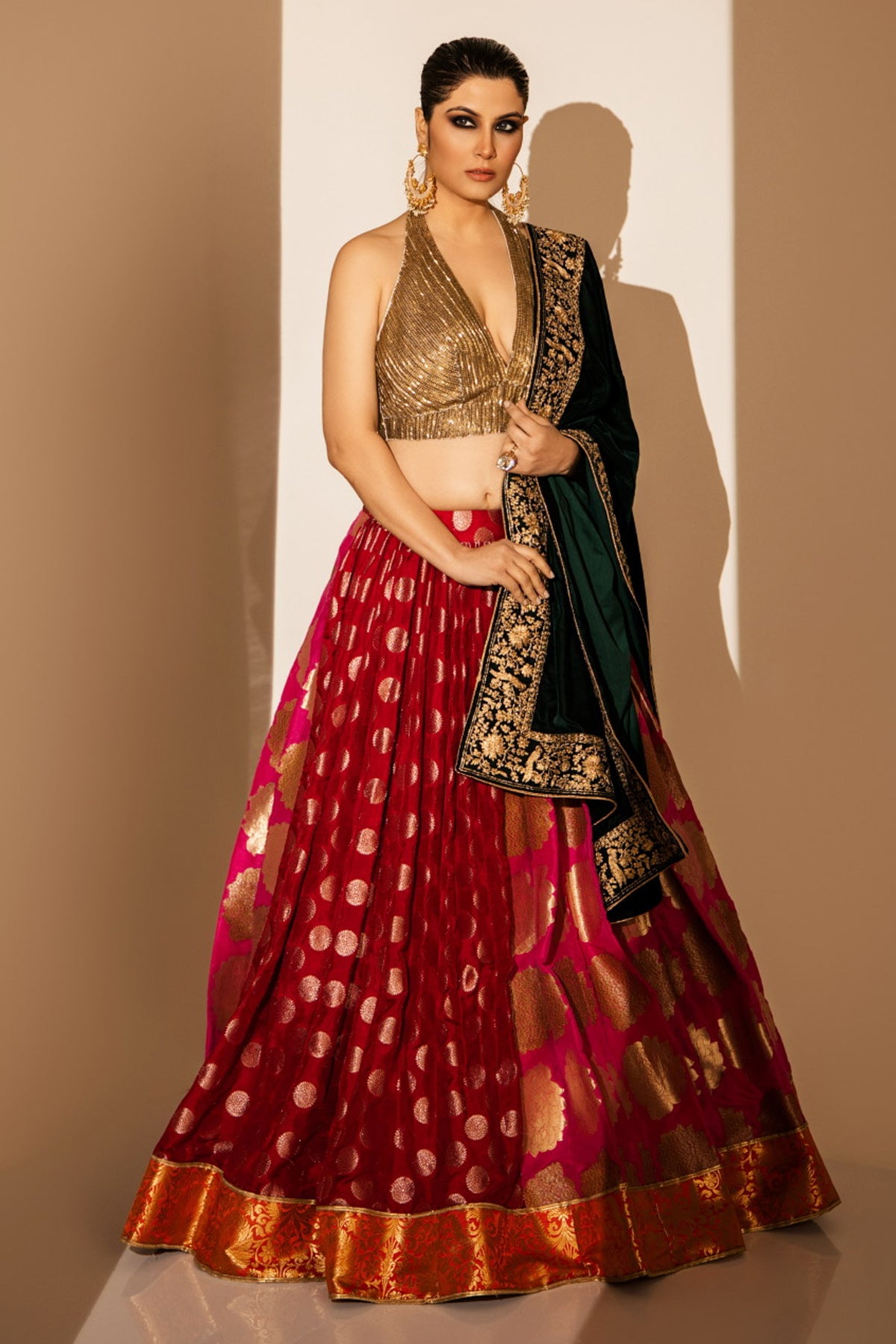 Multicolor Dori Work Lehenga Set