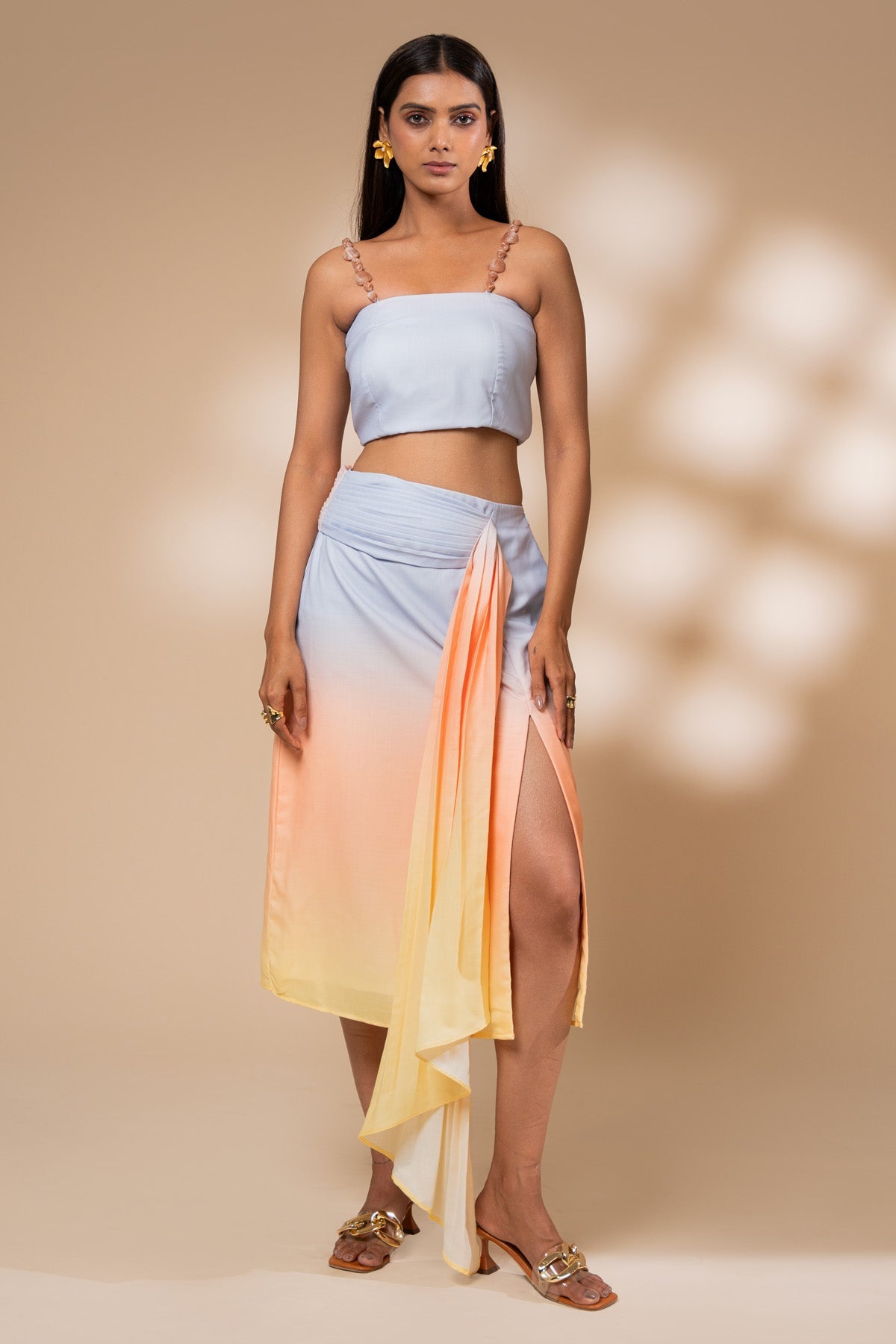 The Decem Ally Multicolor Drape Co-ord Set for Women online available at scrollnshops