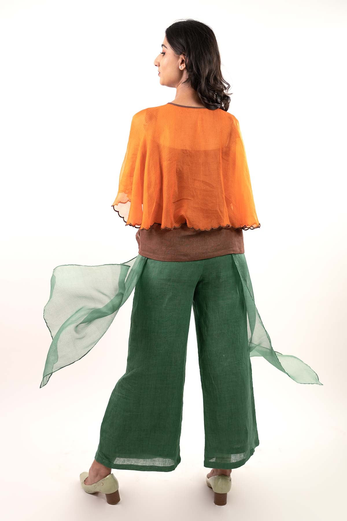 Multicolor Embroidered Cape Set