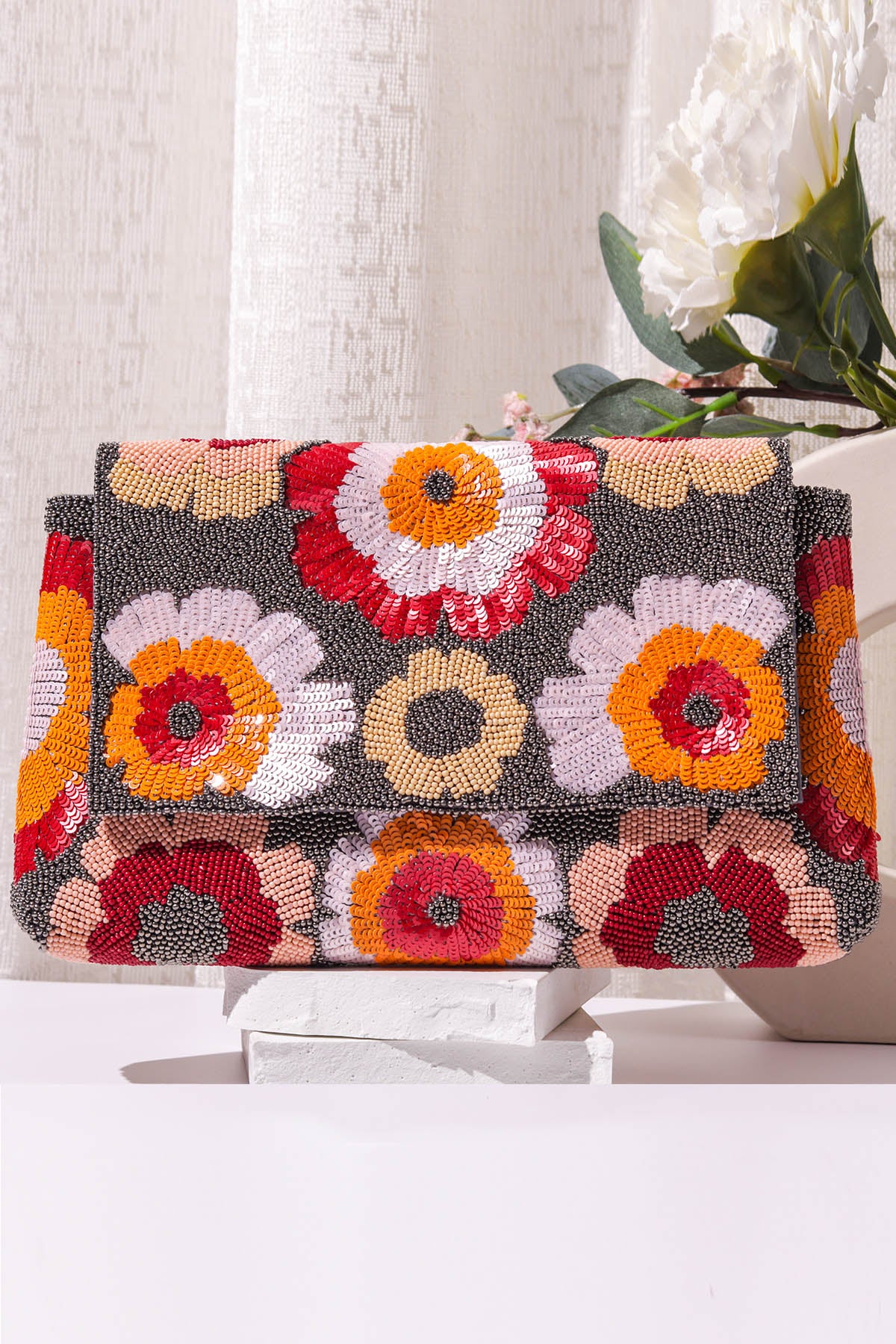 Multicolor Embroidered Clutch