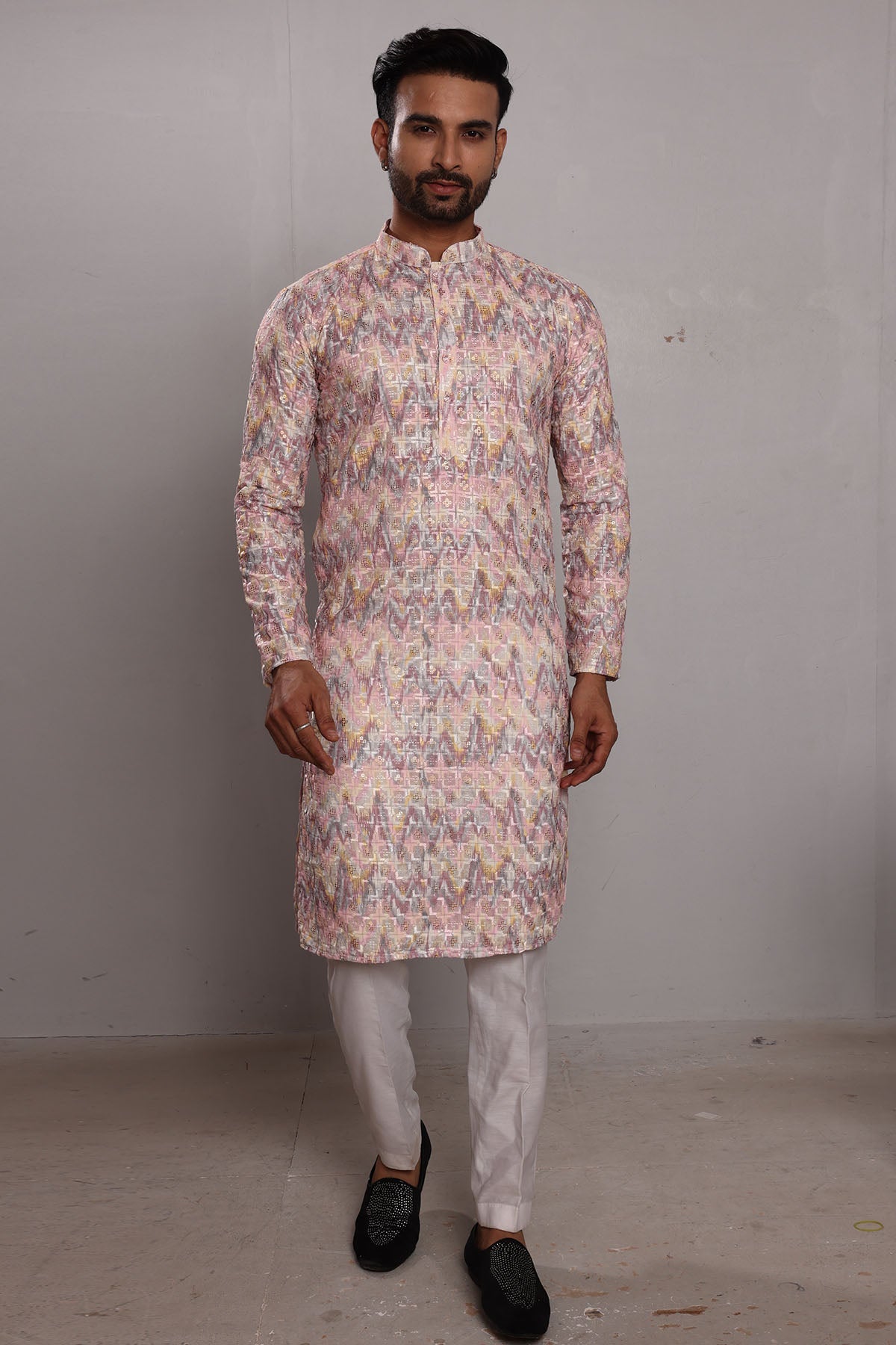 Buy Multicolor Embroidered Kurta by SNEHA B for men online at ScrollnShops