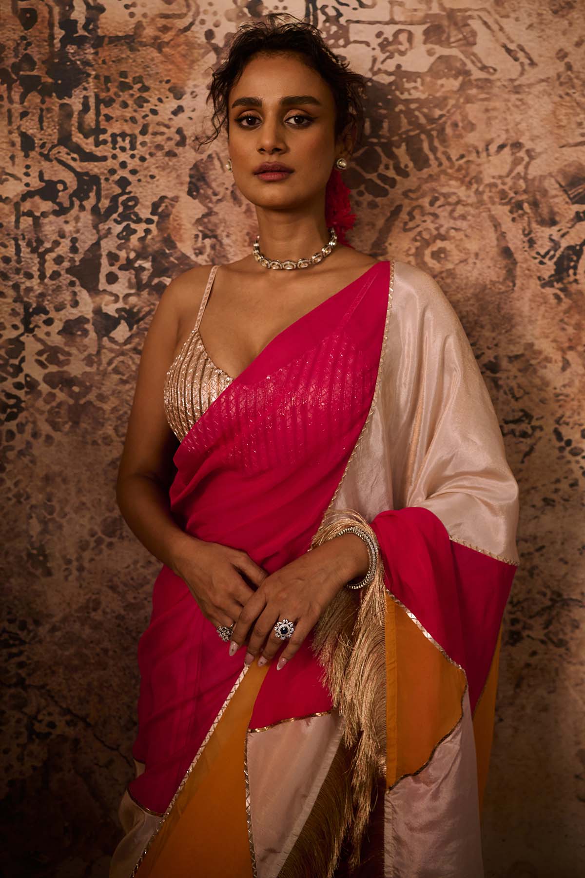 Multicolor Embroidered Saree