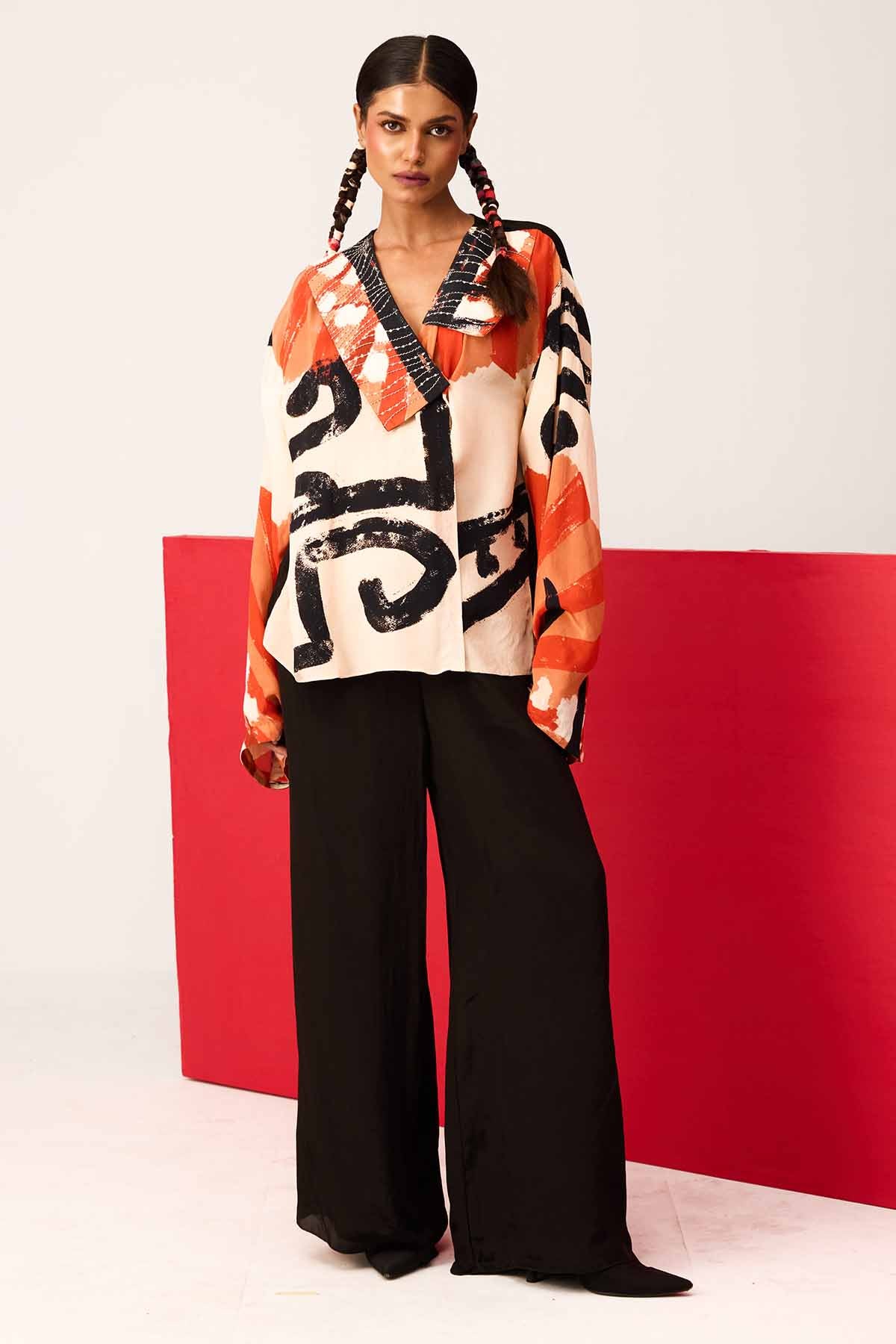 Buy Multicolor Embroidered Shirt by Shristi Chetani for women online at ScrollnShops
