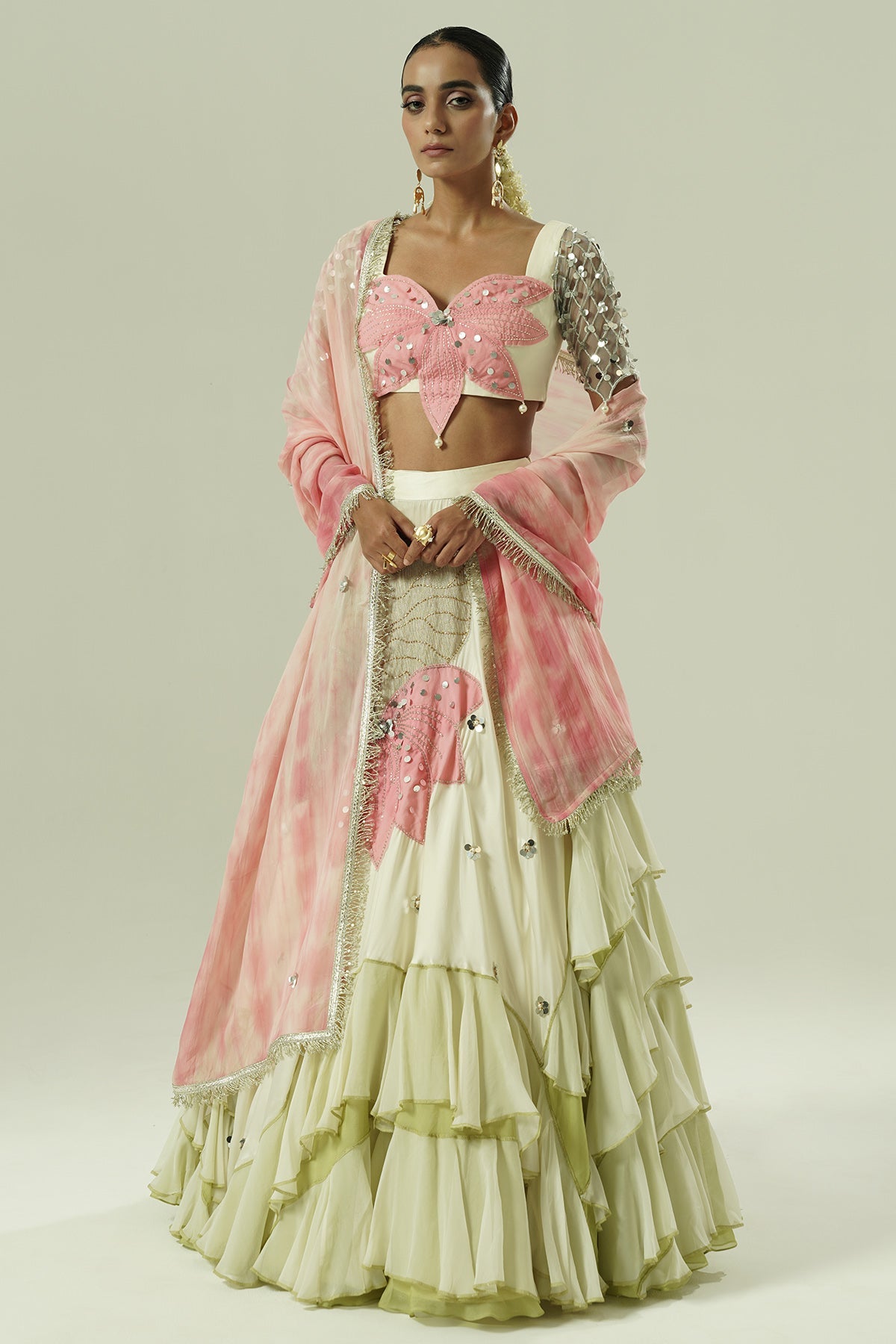 Buy Multicolor Flared Lehenga Set for women by Shwetanga Designer online available at scrollnshops