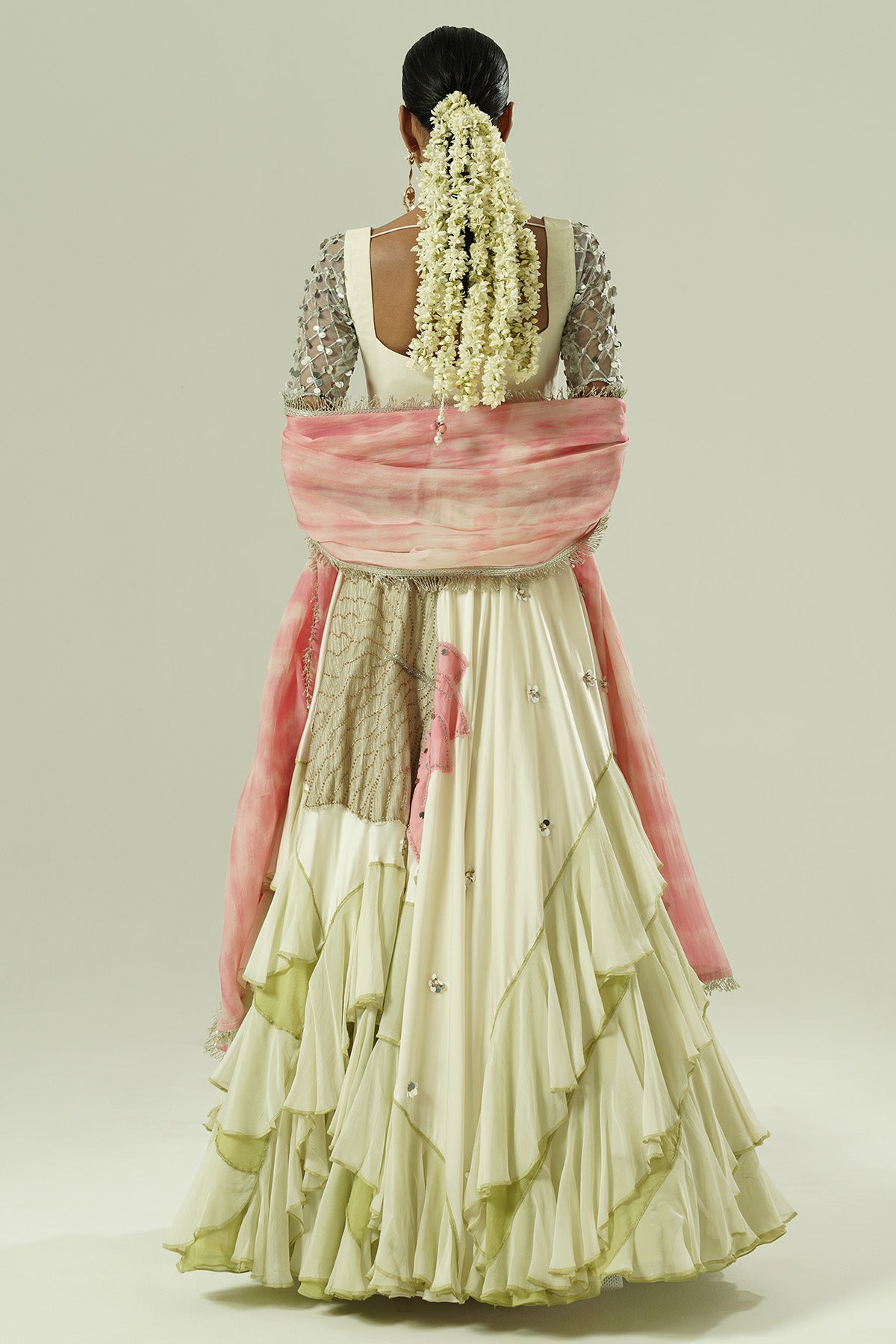 Multicolor Flared Lehenga Set