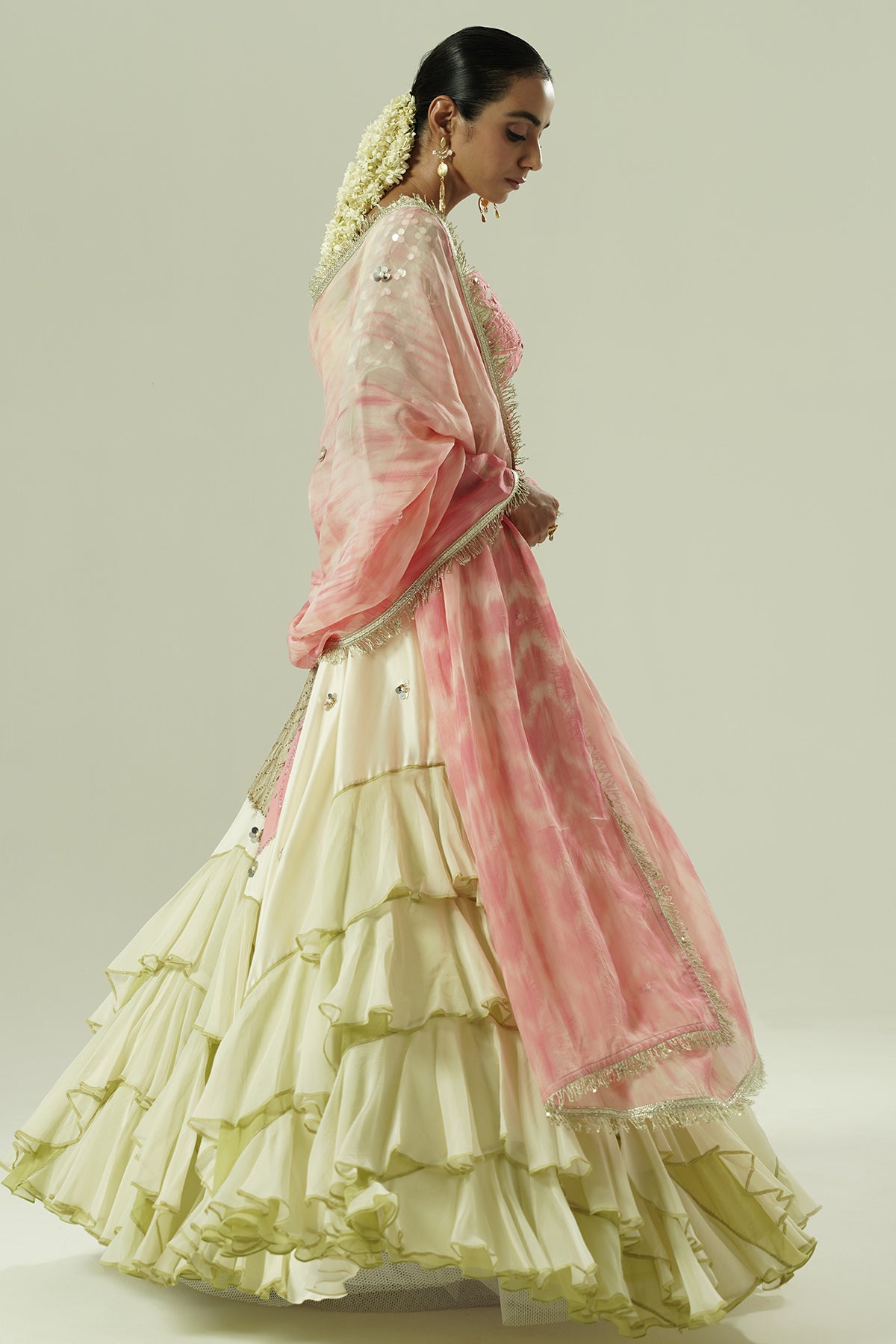 Multicolor Flared Lehenga Set