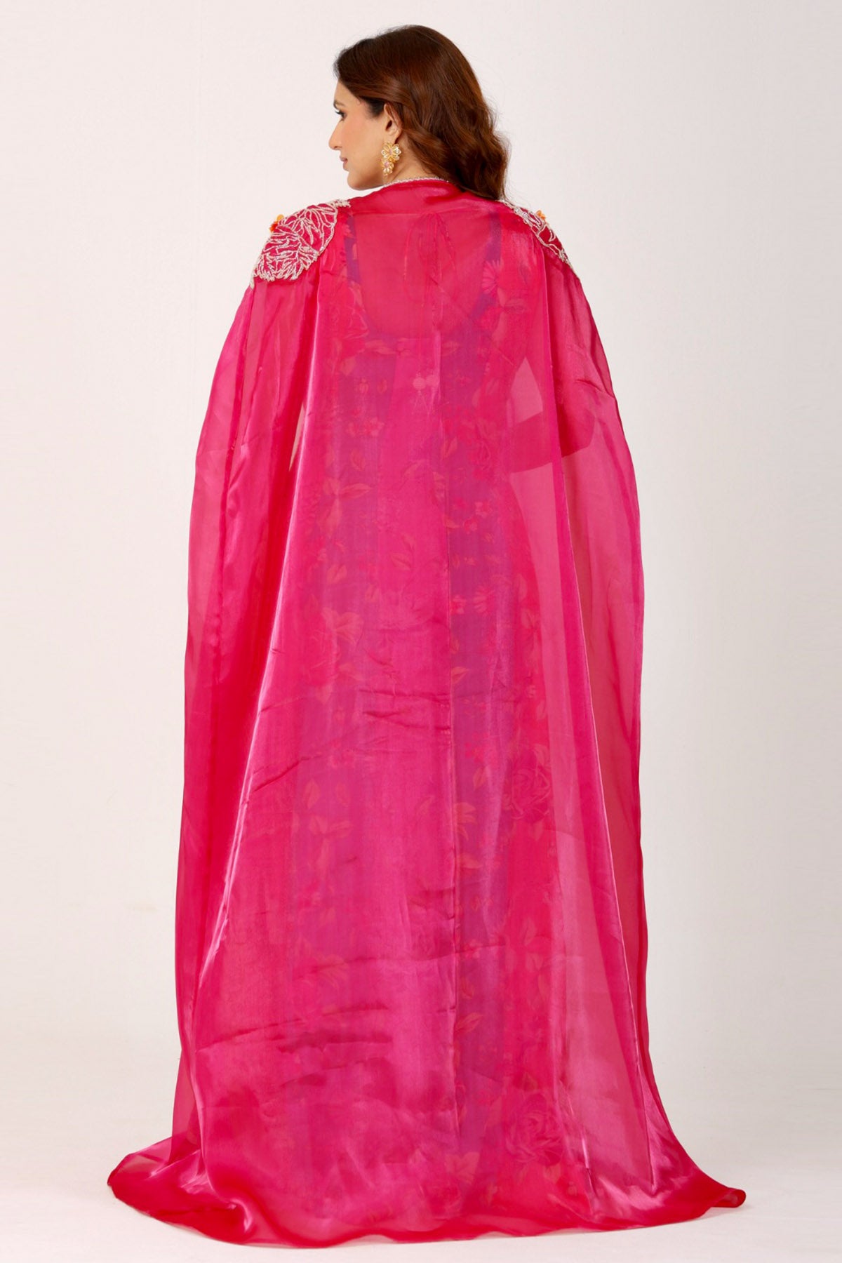 Multicolor Floral Cape Lehenga