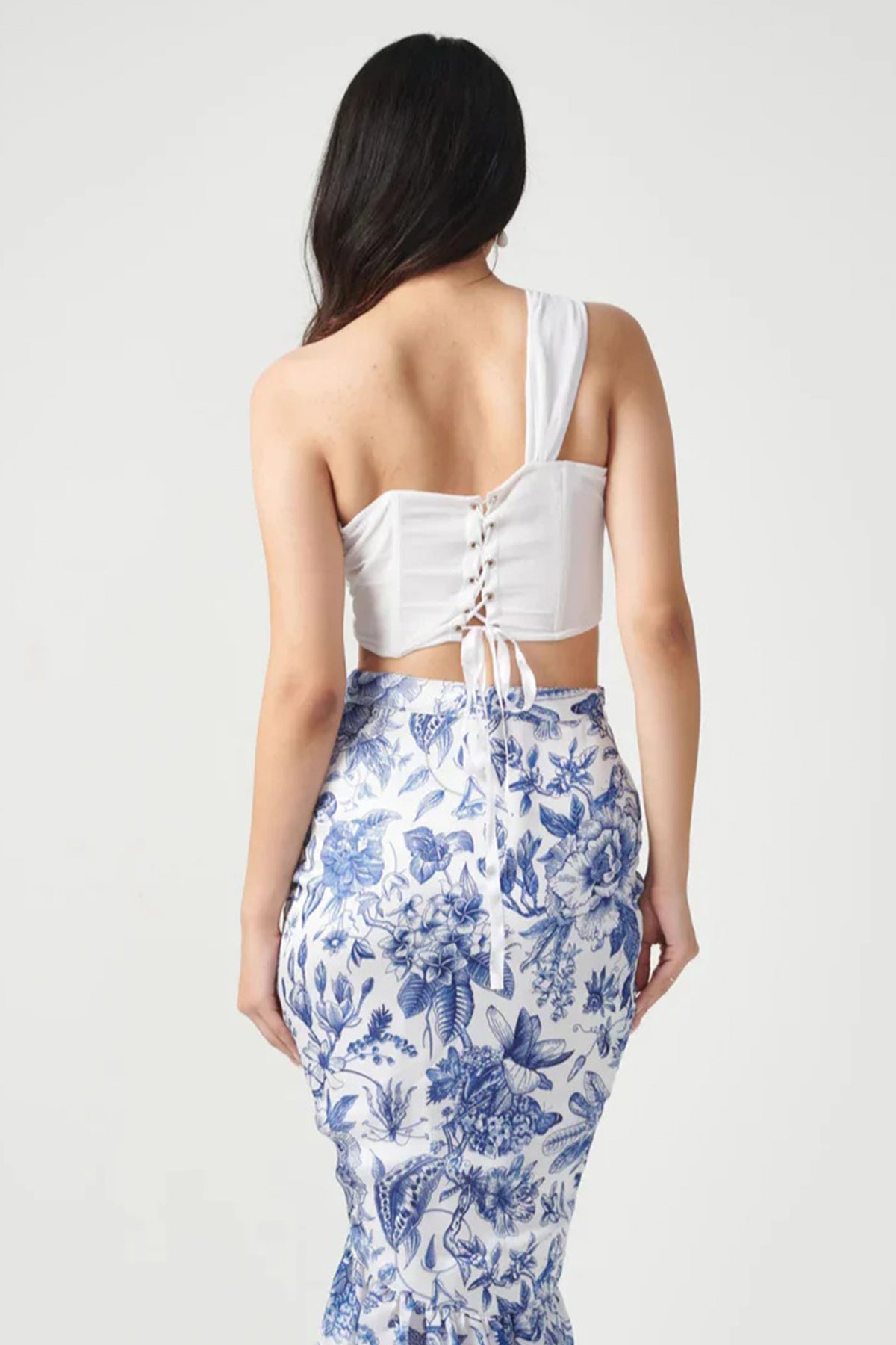 White Blue Floral Co-ord Set