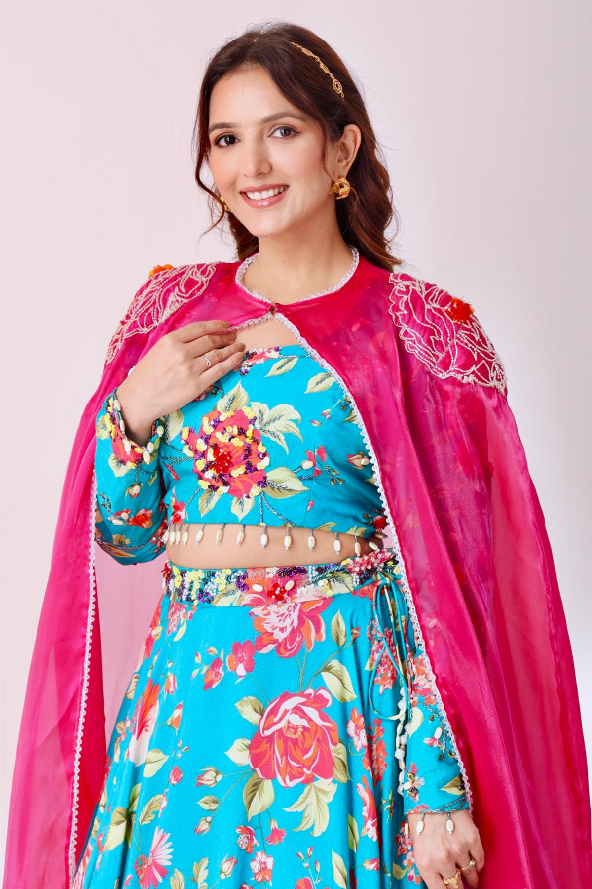 Multicolor Floral Lehenga Set