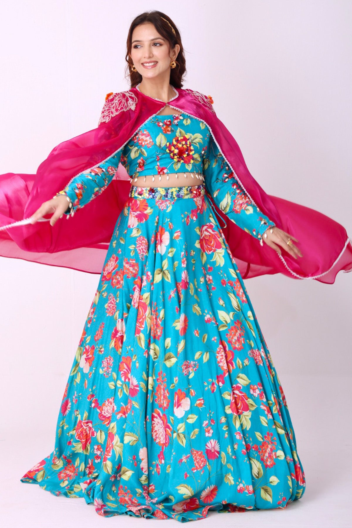 Multicolor Floral Lehenga Set