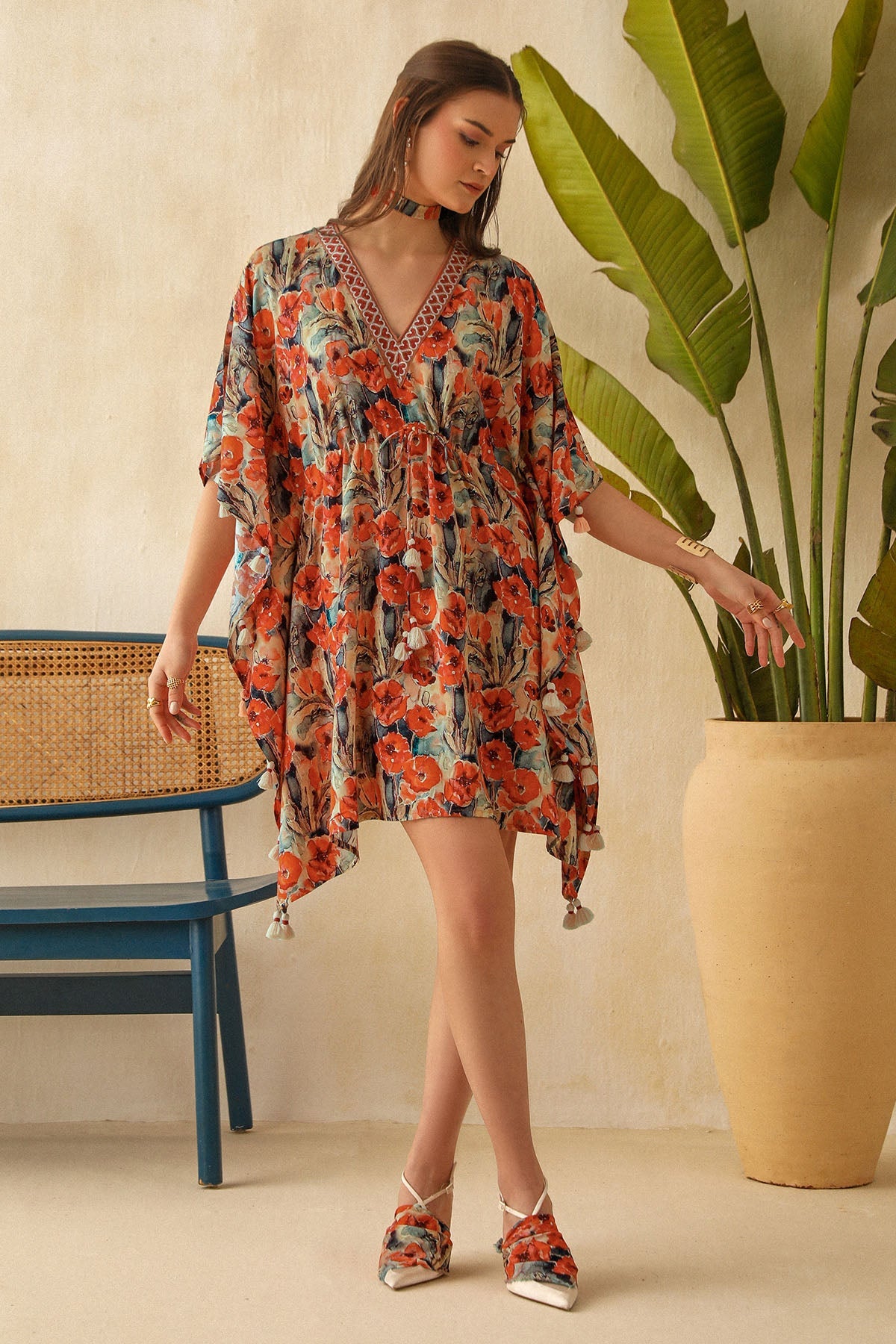 Buy Multicolor Floral Printed Kaftan by Sewtable Clothing for Women online at ScrollnShops