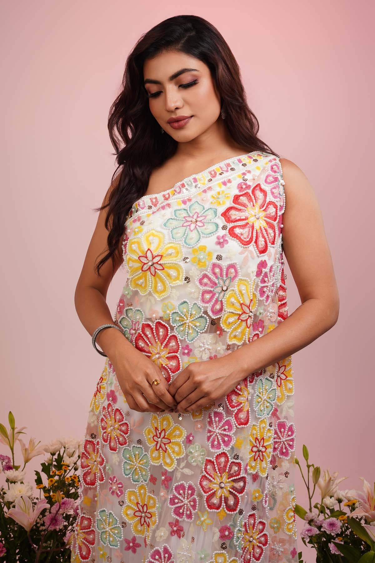 Multicolor Floral Sharara Set