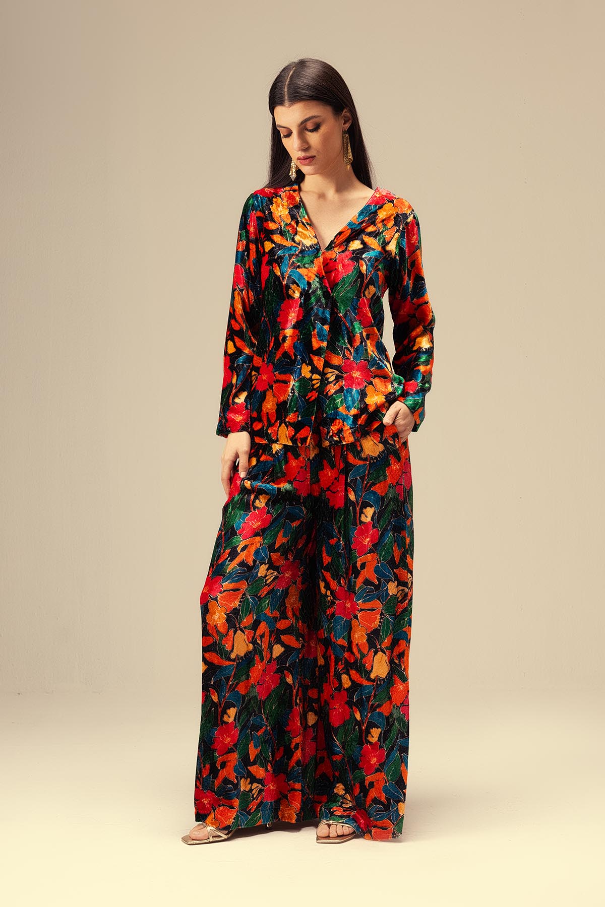 Buy Multicolor Floral Shirt & Pants by Reena Sharma for women online at ScrollnShops