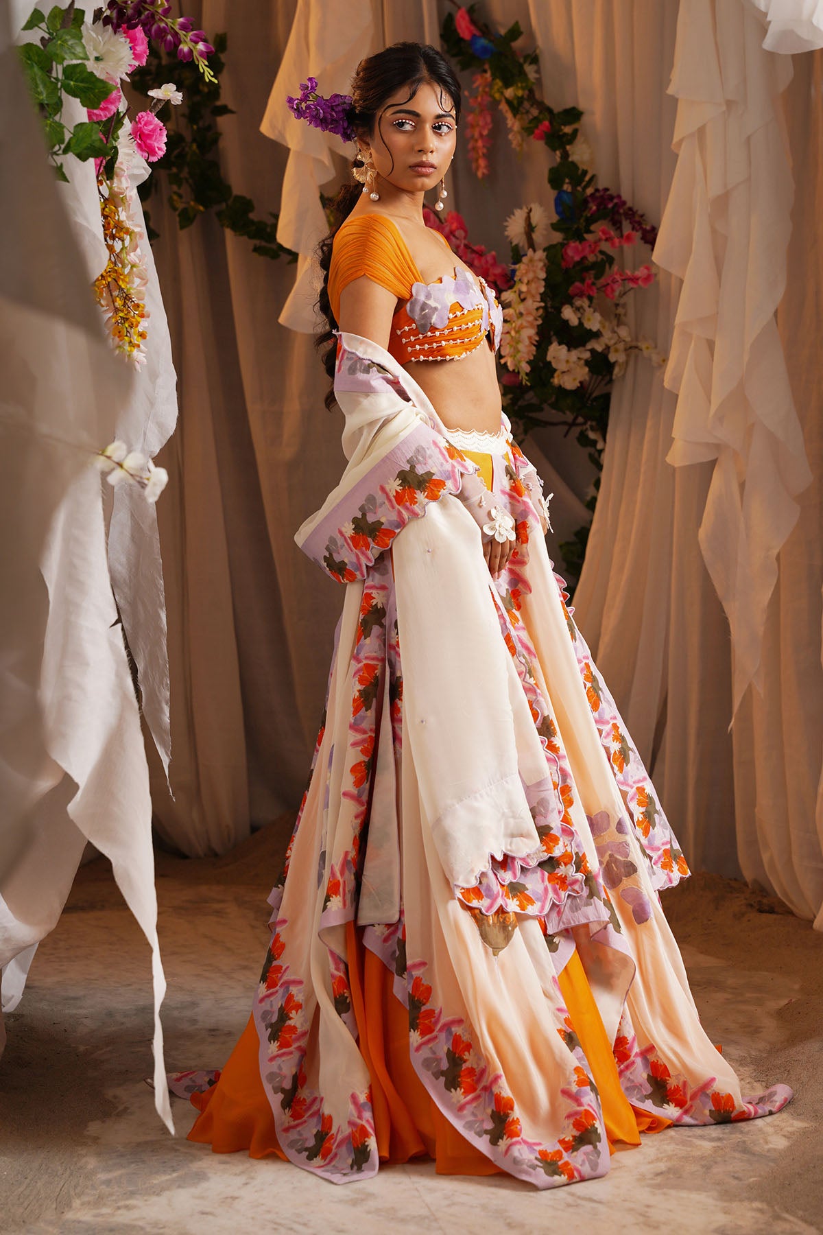 Multicolor Floret Lehenga Set