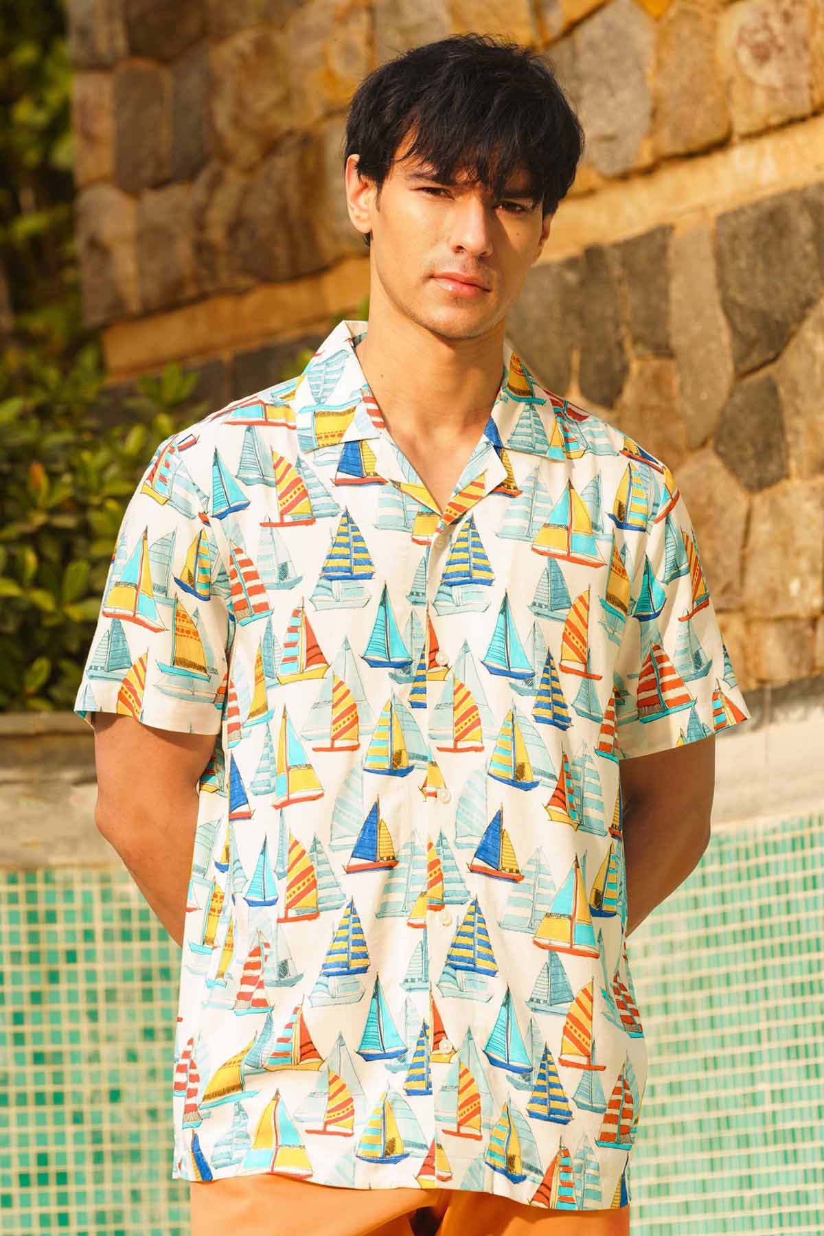 Sewtable Clothing Multicolor Funky Printed Shirt for men online at ScrollnShops