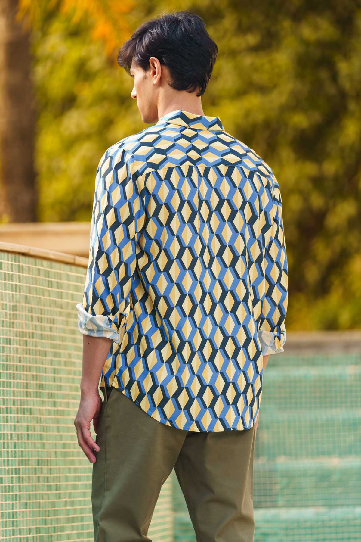 Multicolor Geometric Print Shirt