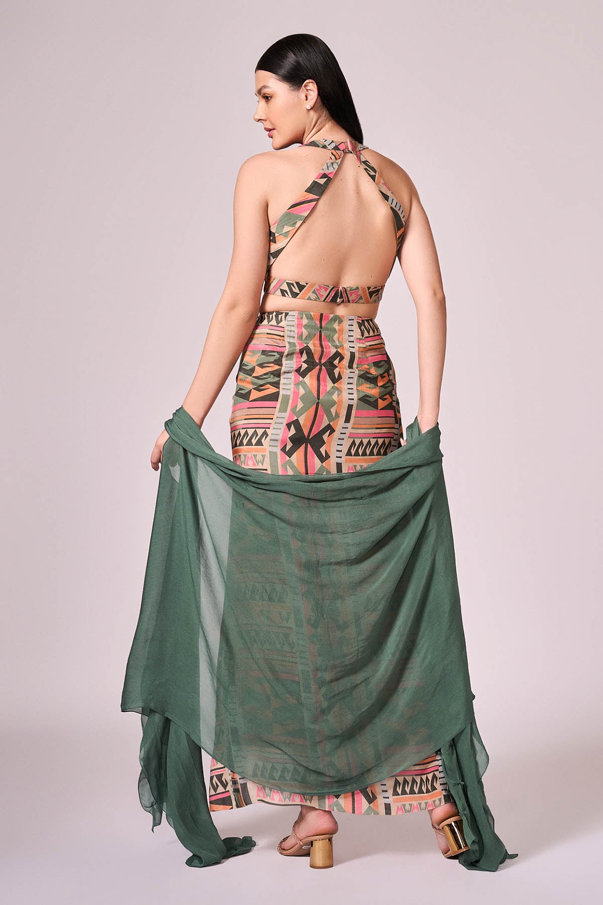 Multicolor Geometric Print Skirt