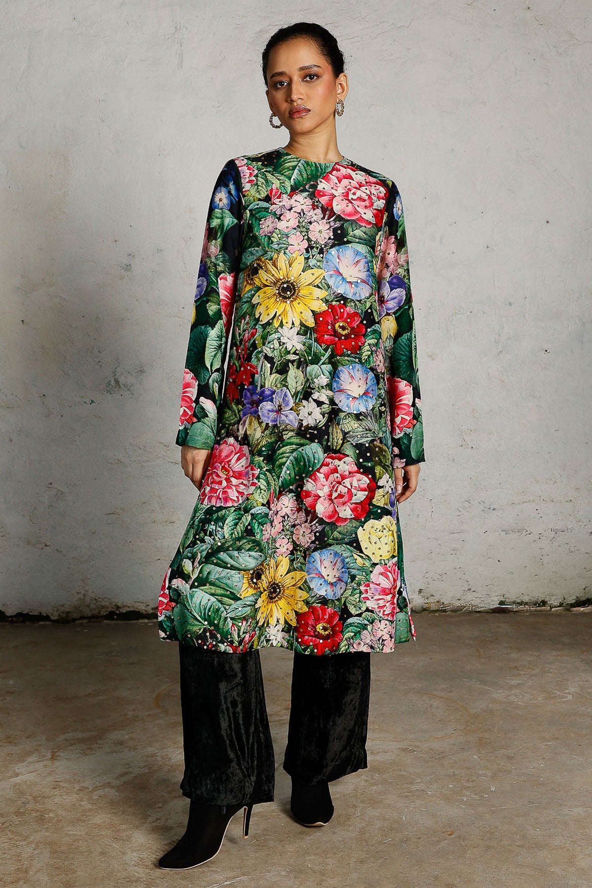 Buy Multicolor Gold Sequins Kurta for women by Saksham Neharicka online available at scrollnshops